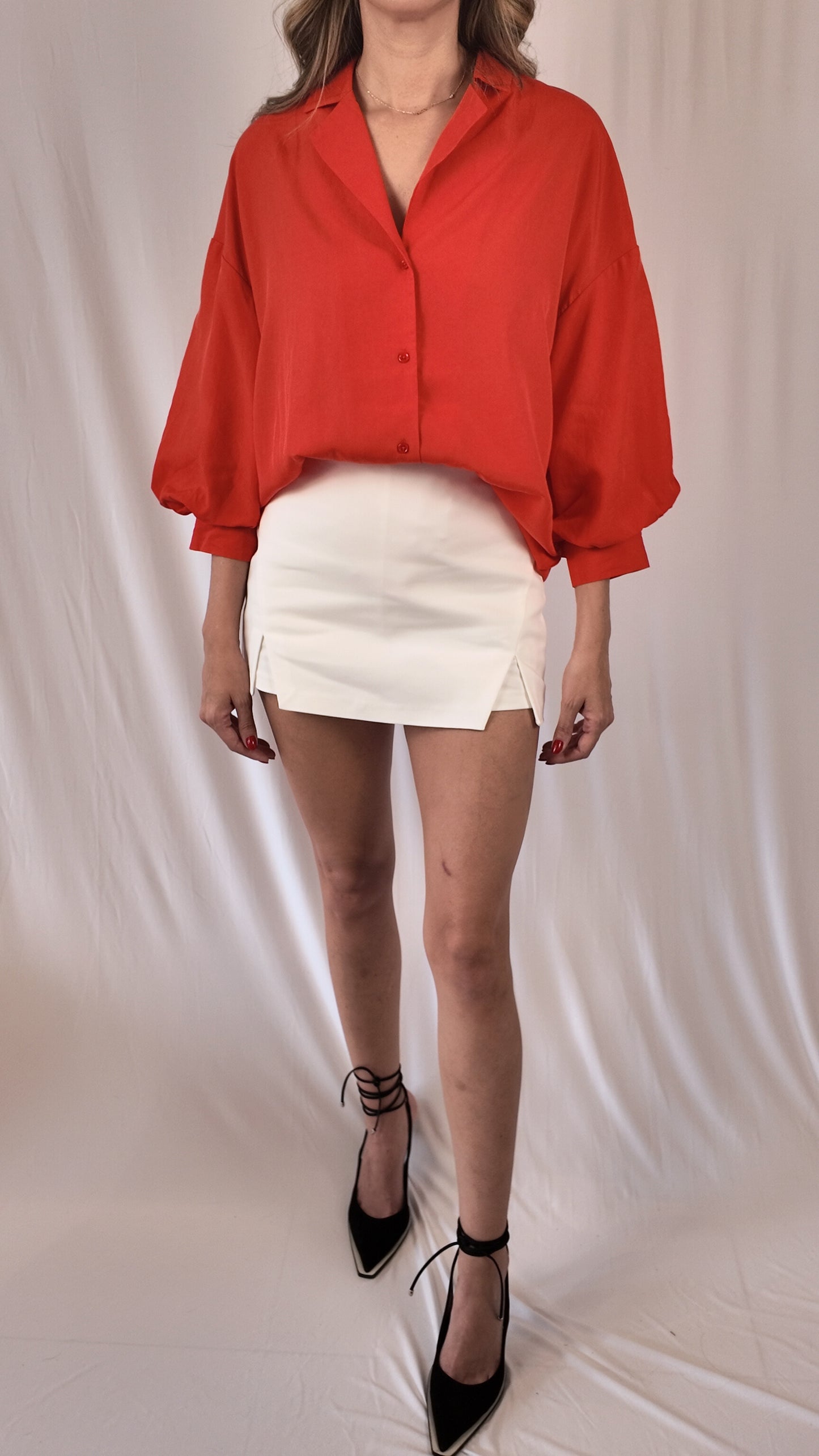 Red Collared Blouse