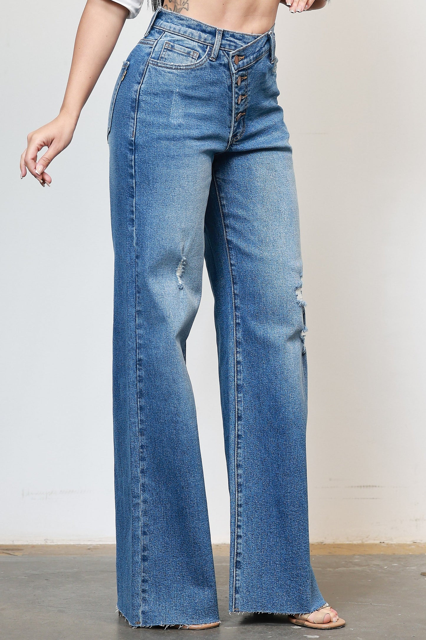 Criss Cross High Waisted Jeans
