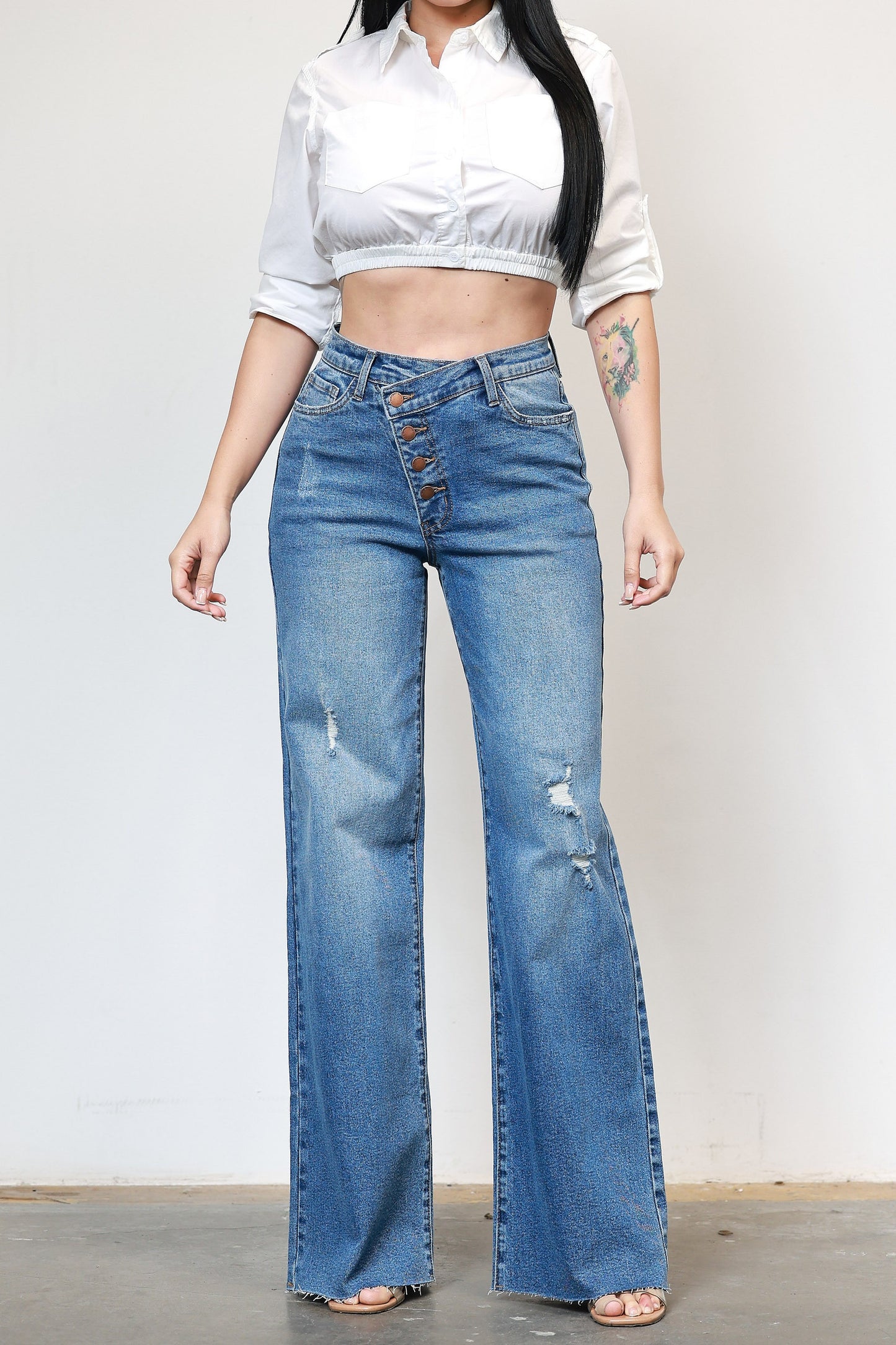 Criss Cross High Waisted Jeans
