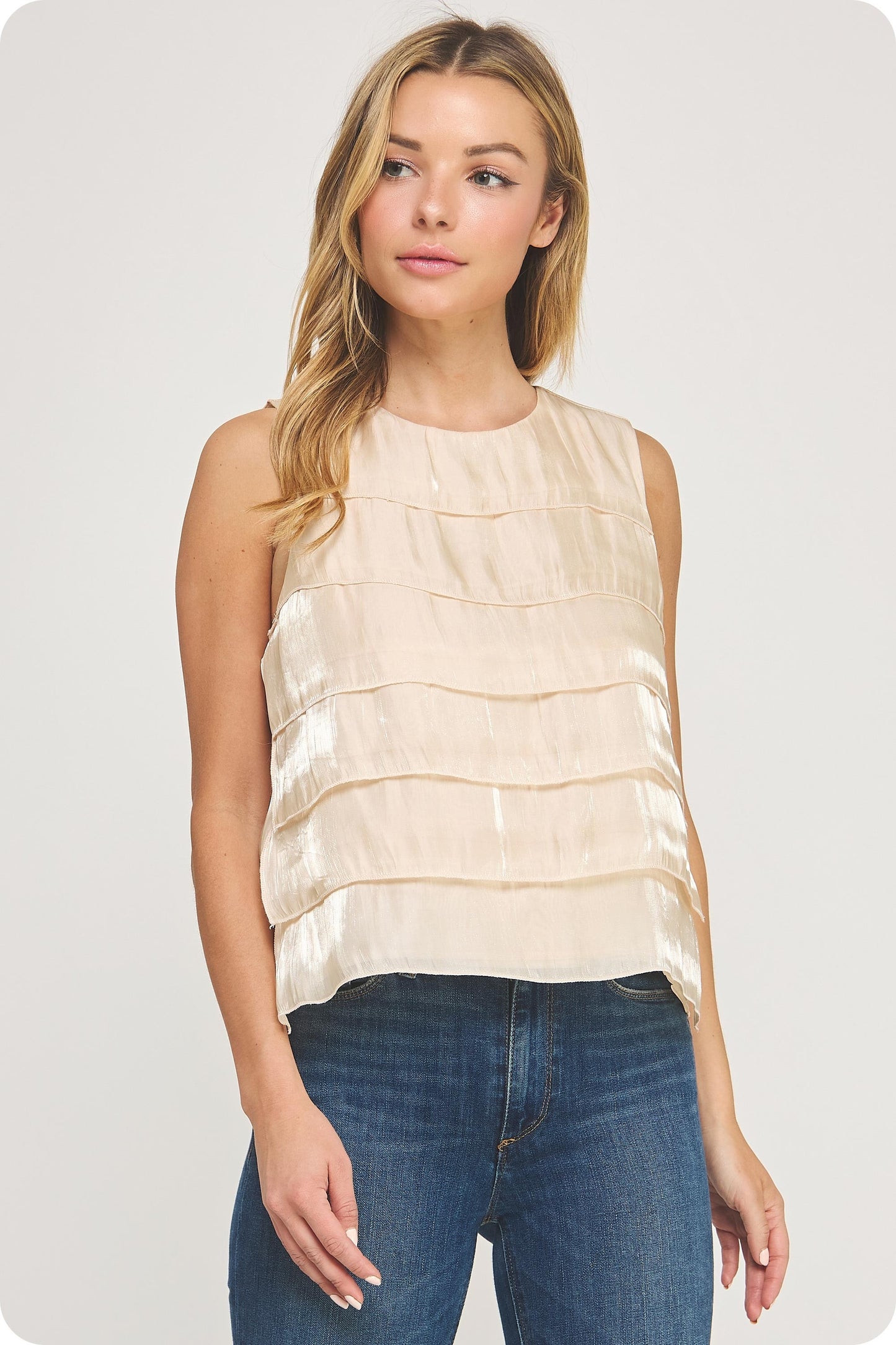 Tiered Satin Top