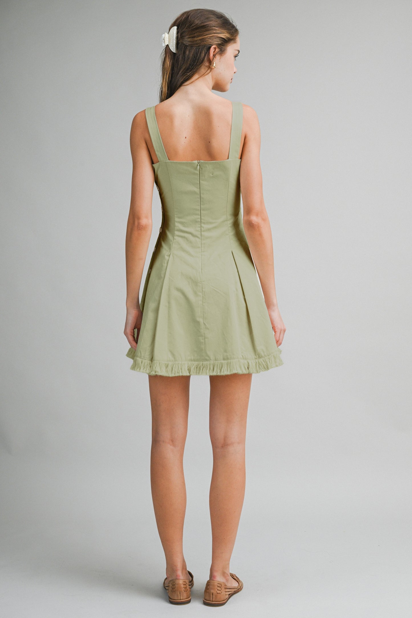 Button-detail Mini Dress