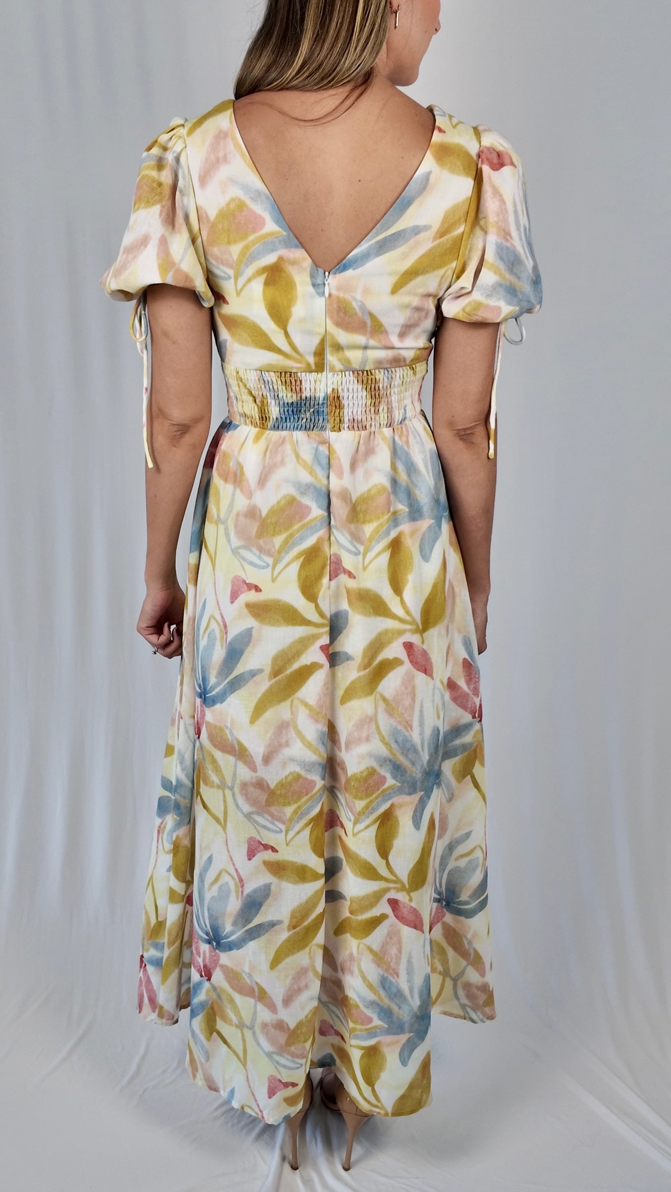 Puffy Floral Maxi Dress