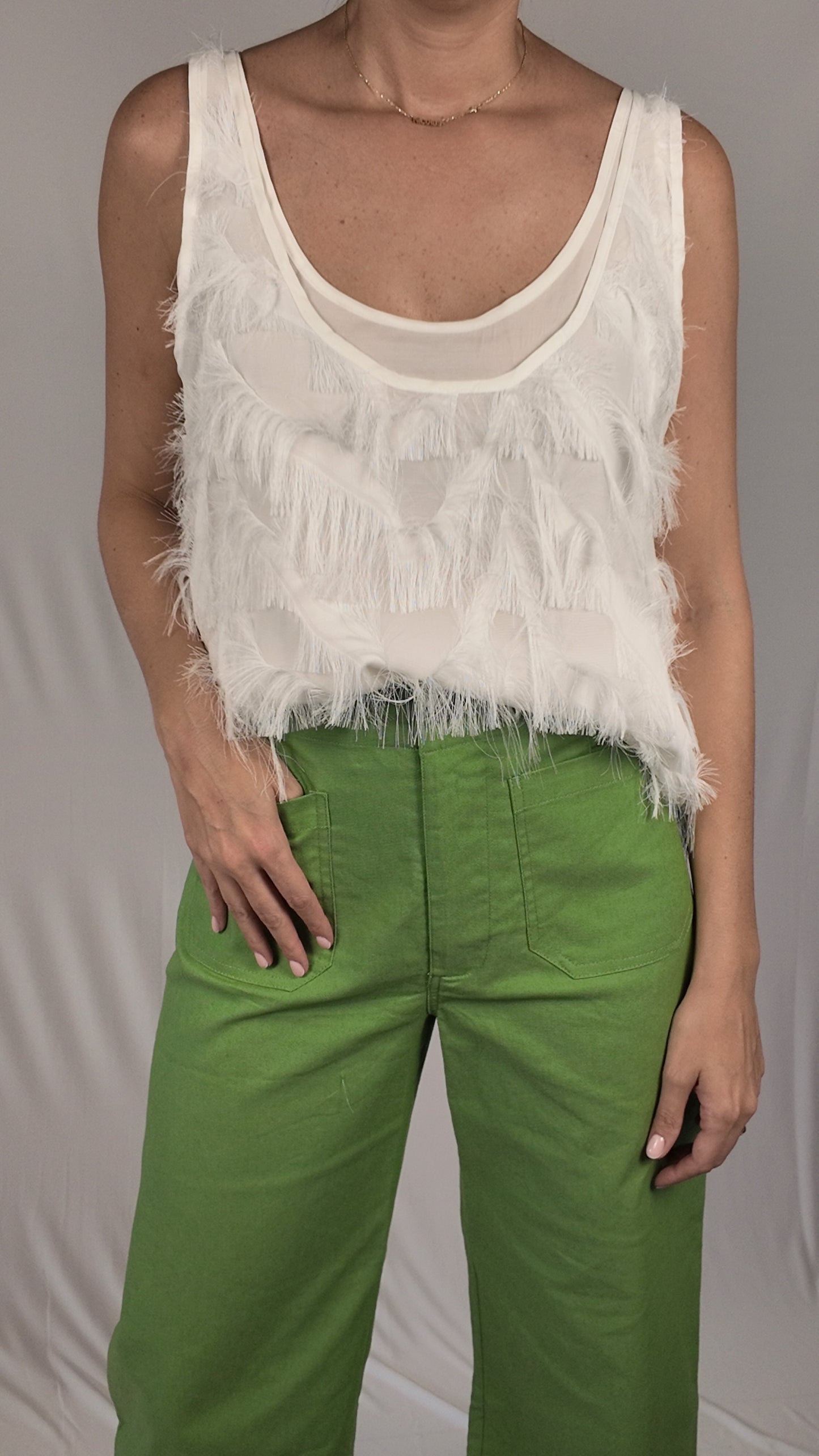 Fringe Double Layer Tank Top