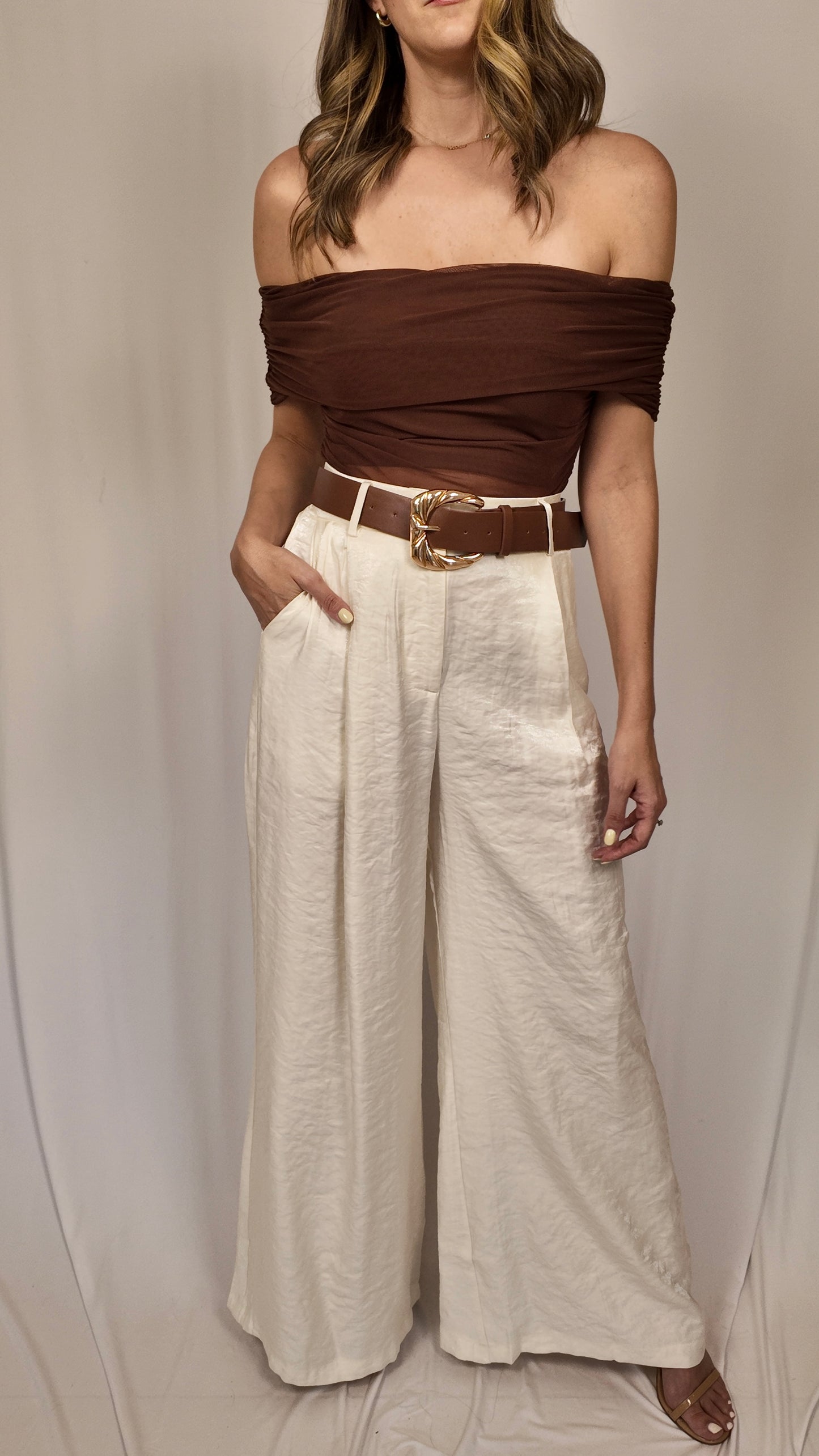 Satin Belted Pants
