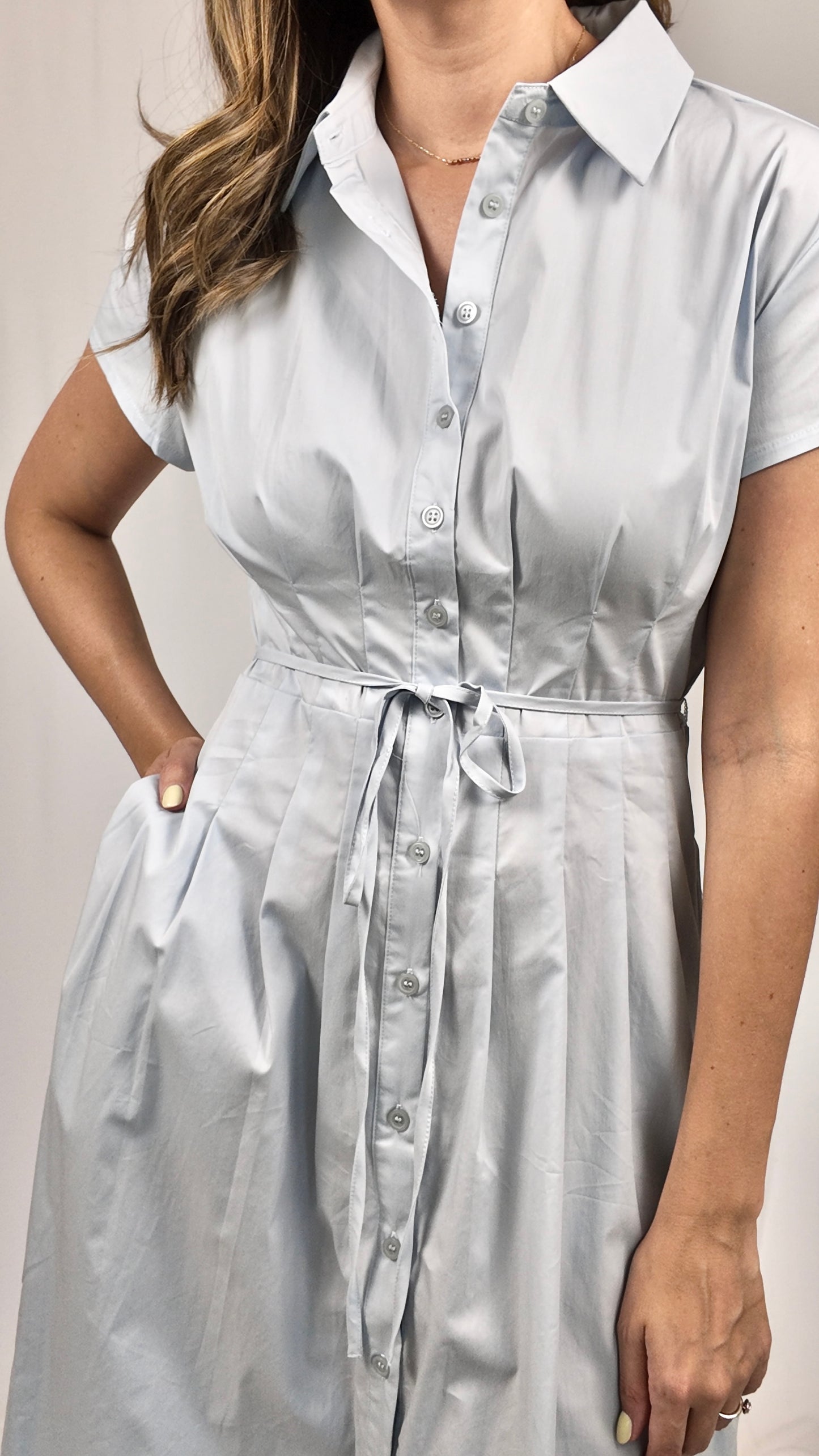 Blue Shirt Dress