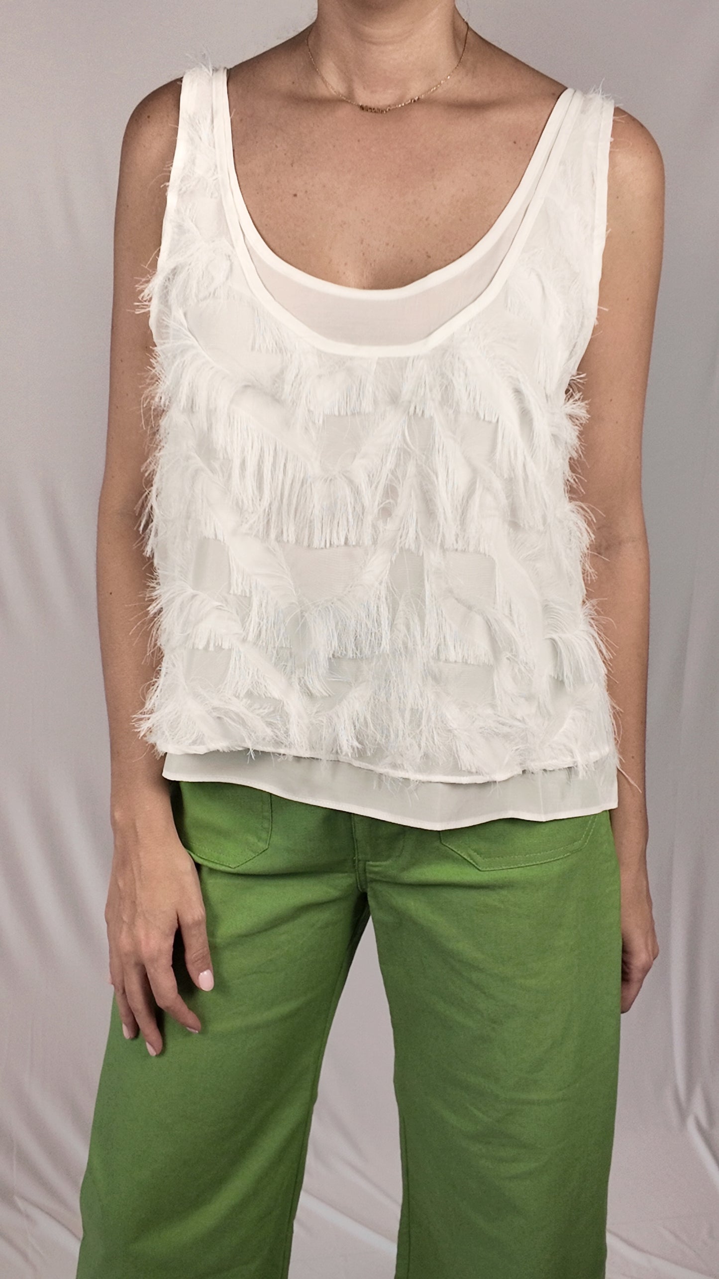 Fringe Double Layer Tank Top