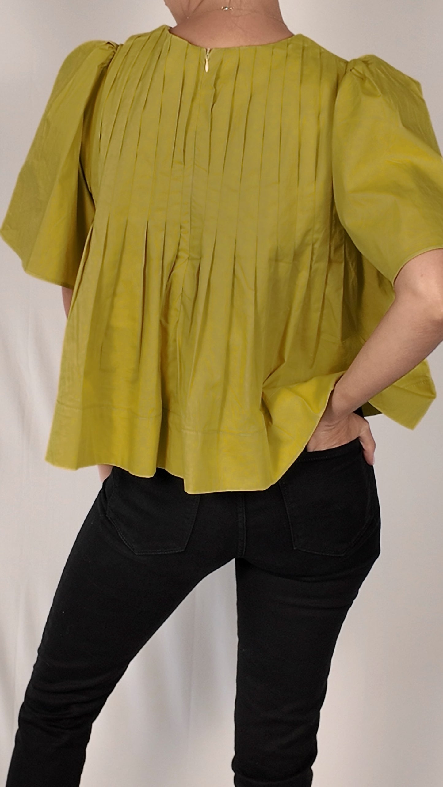 Pleated Short Sleeve Top