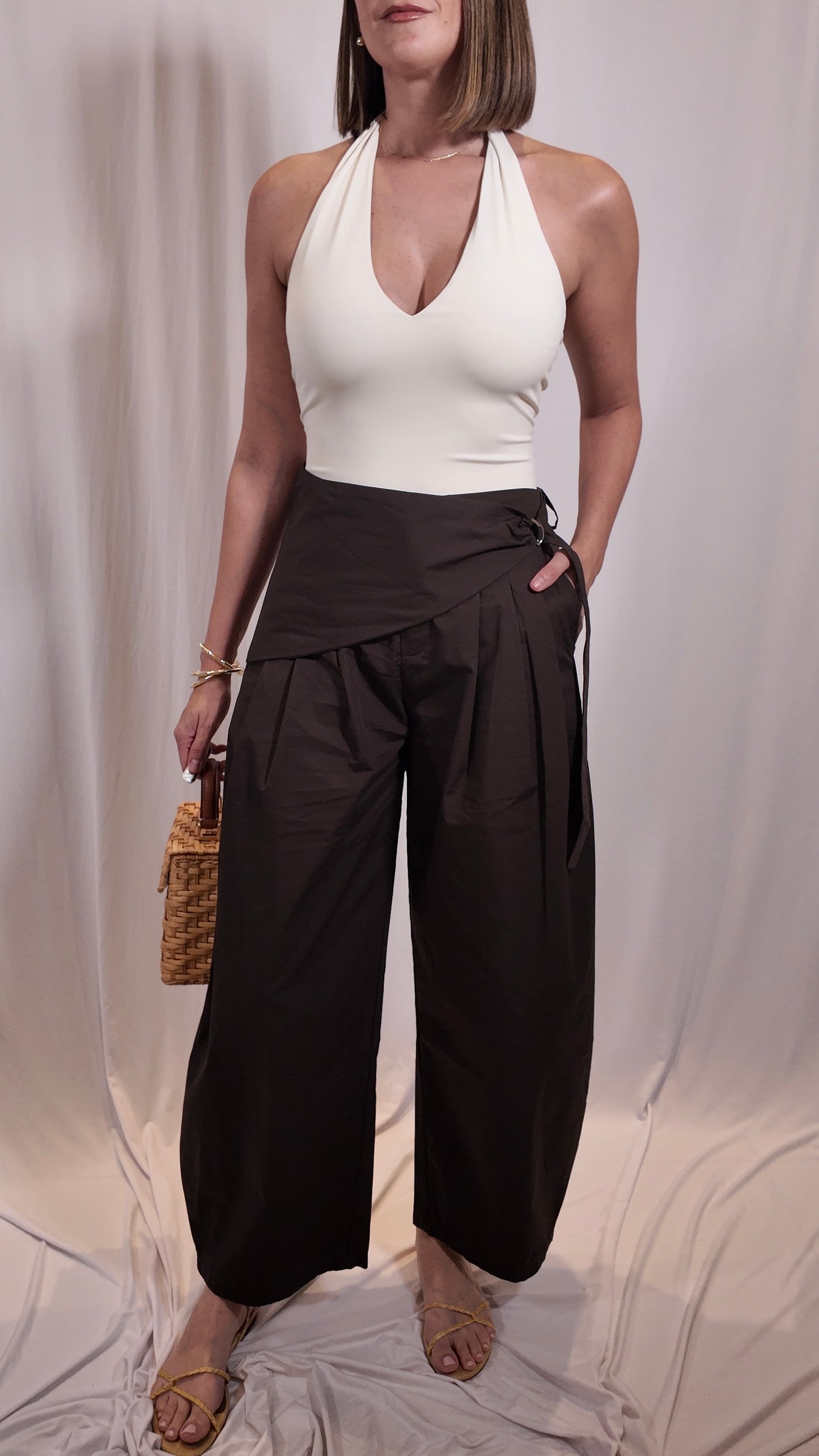Chocolate Sarrong Barrel Pants