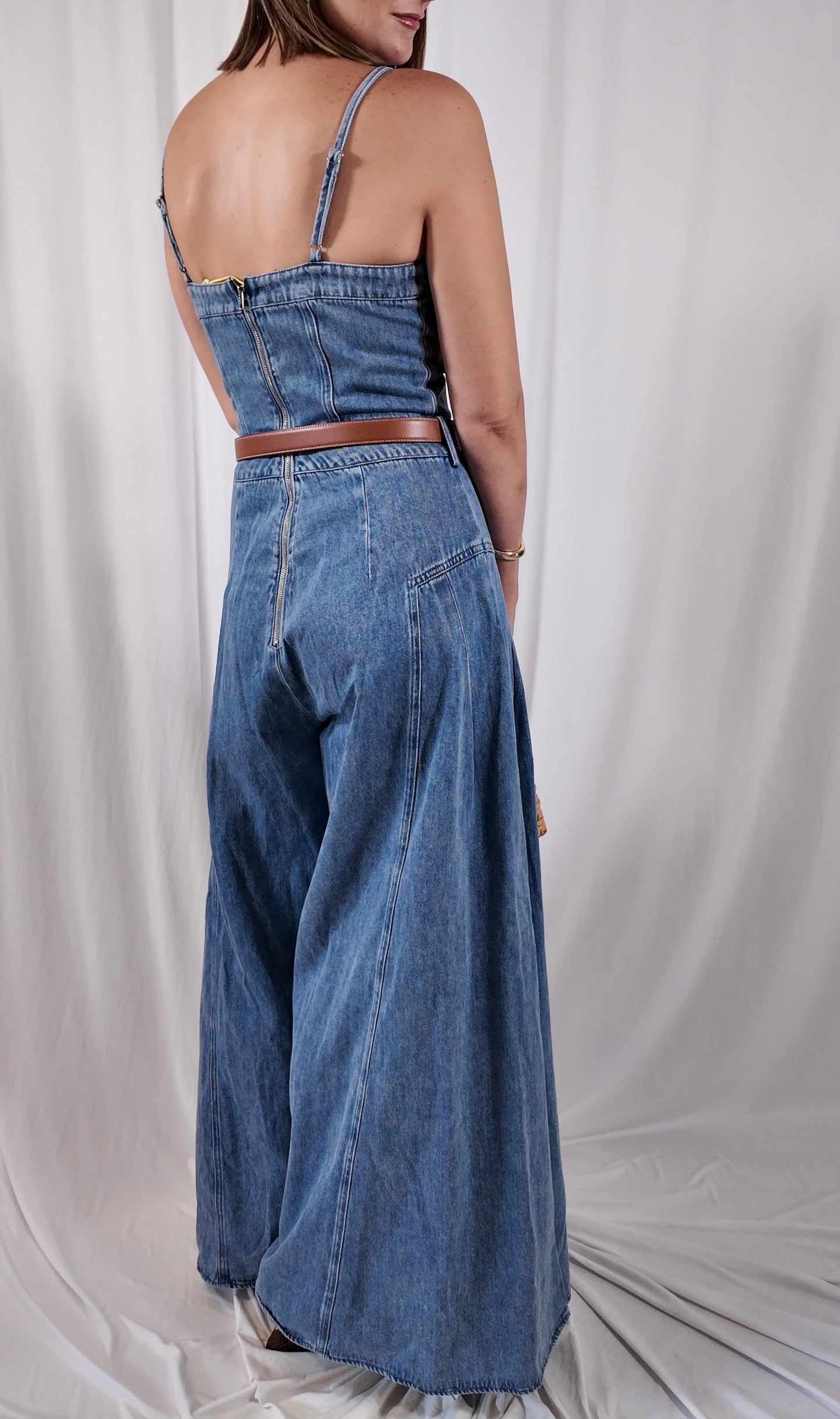 Washed Denim Jumpsuit