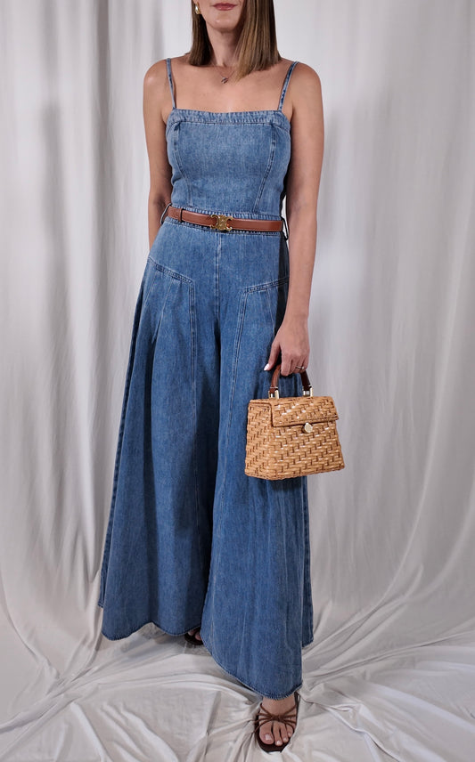 Washed Denim Jumpsuit