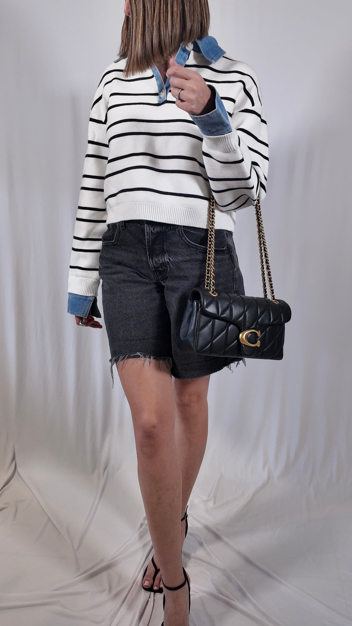 Contrast Denim Sweater