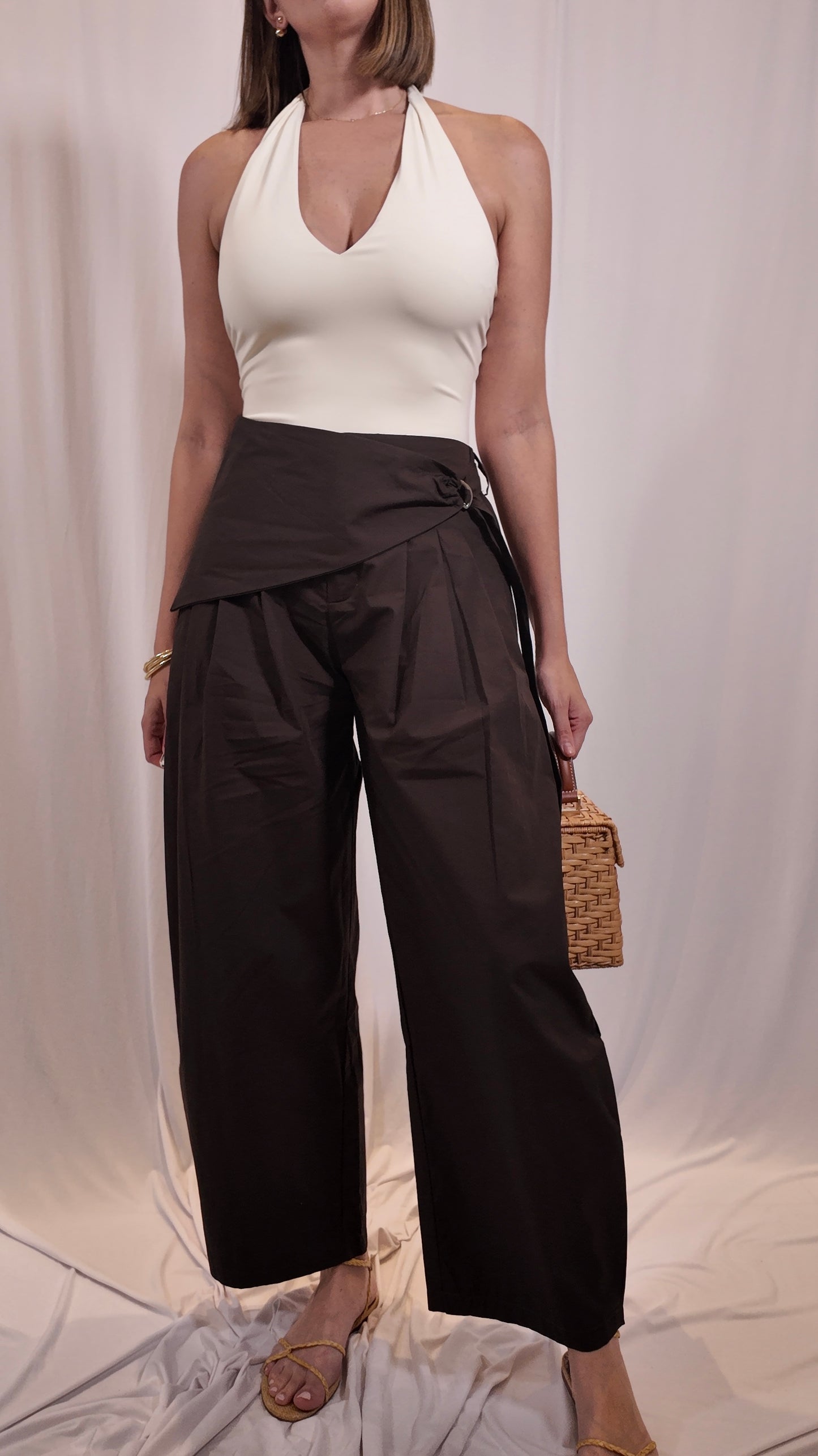 Chocolate Sarrong Barrel Pants