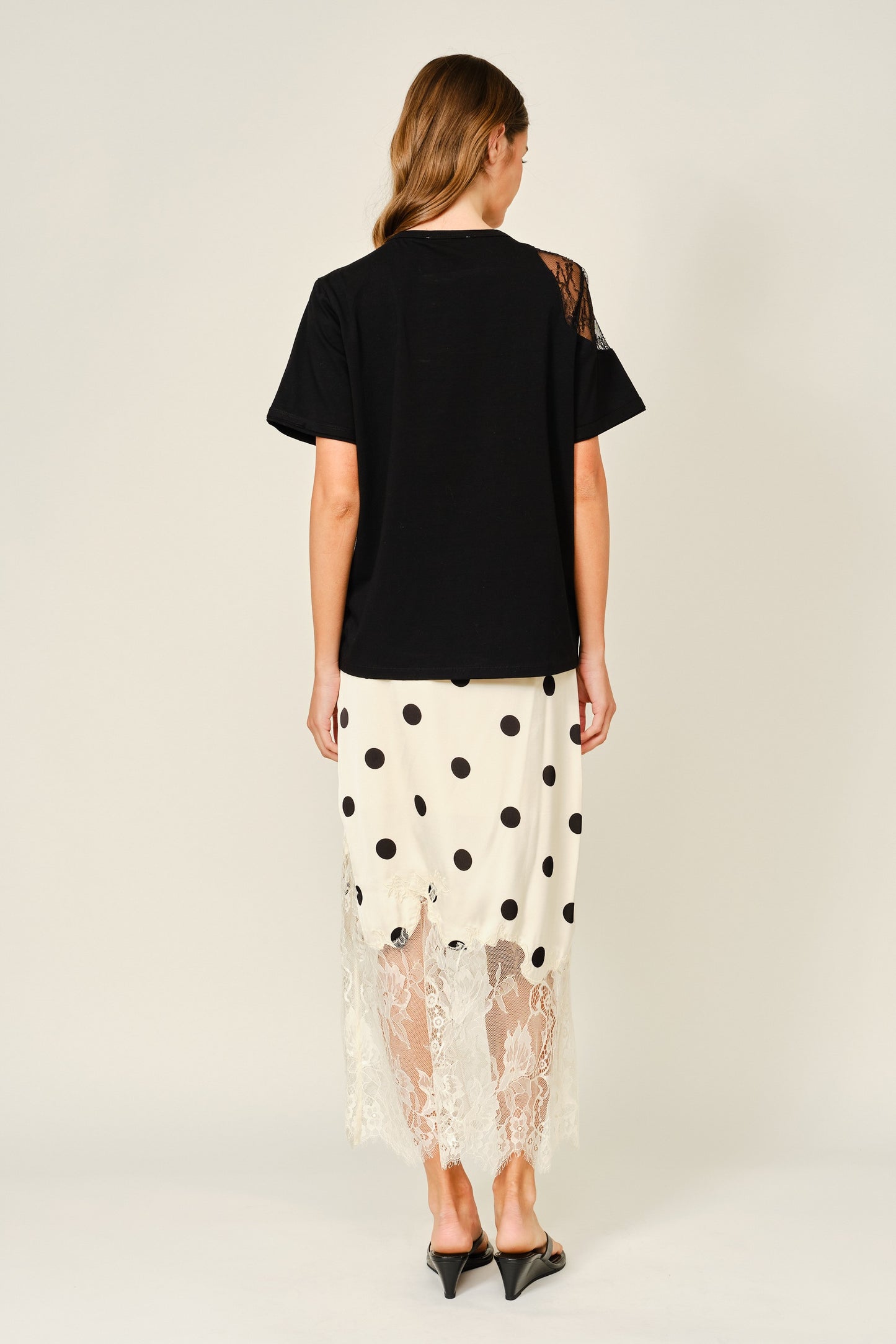 Lace Contrast T-Shirt