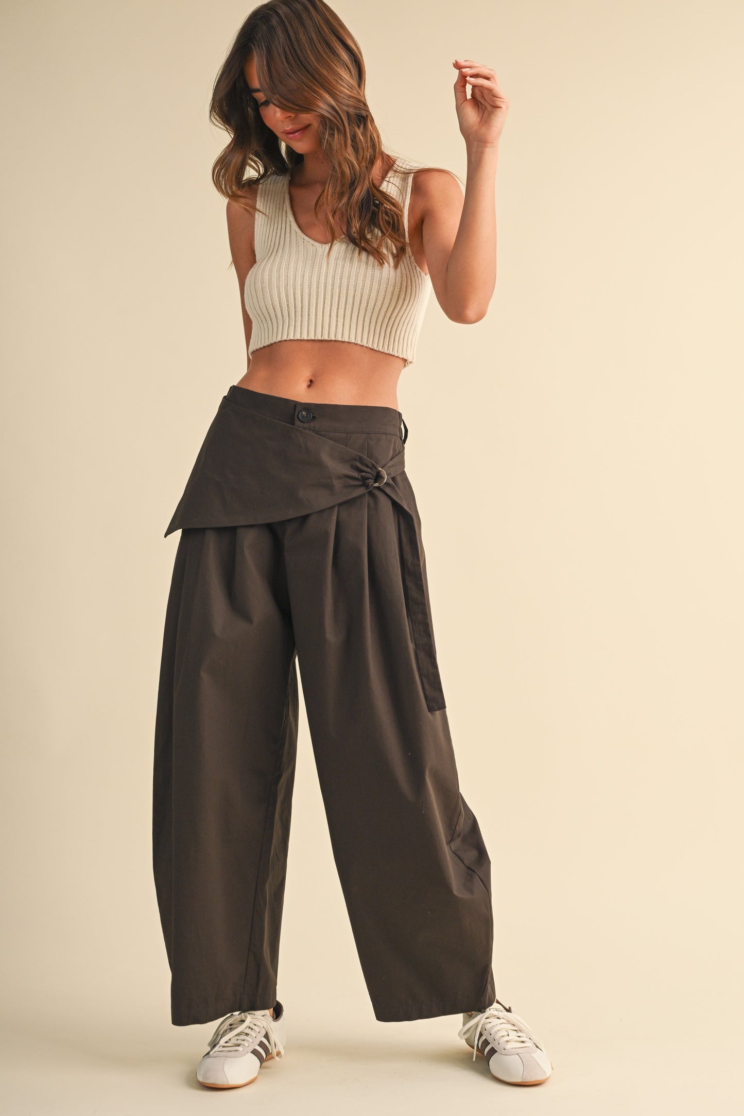 Chocolate Sarrong Barrel Pants