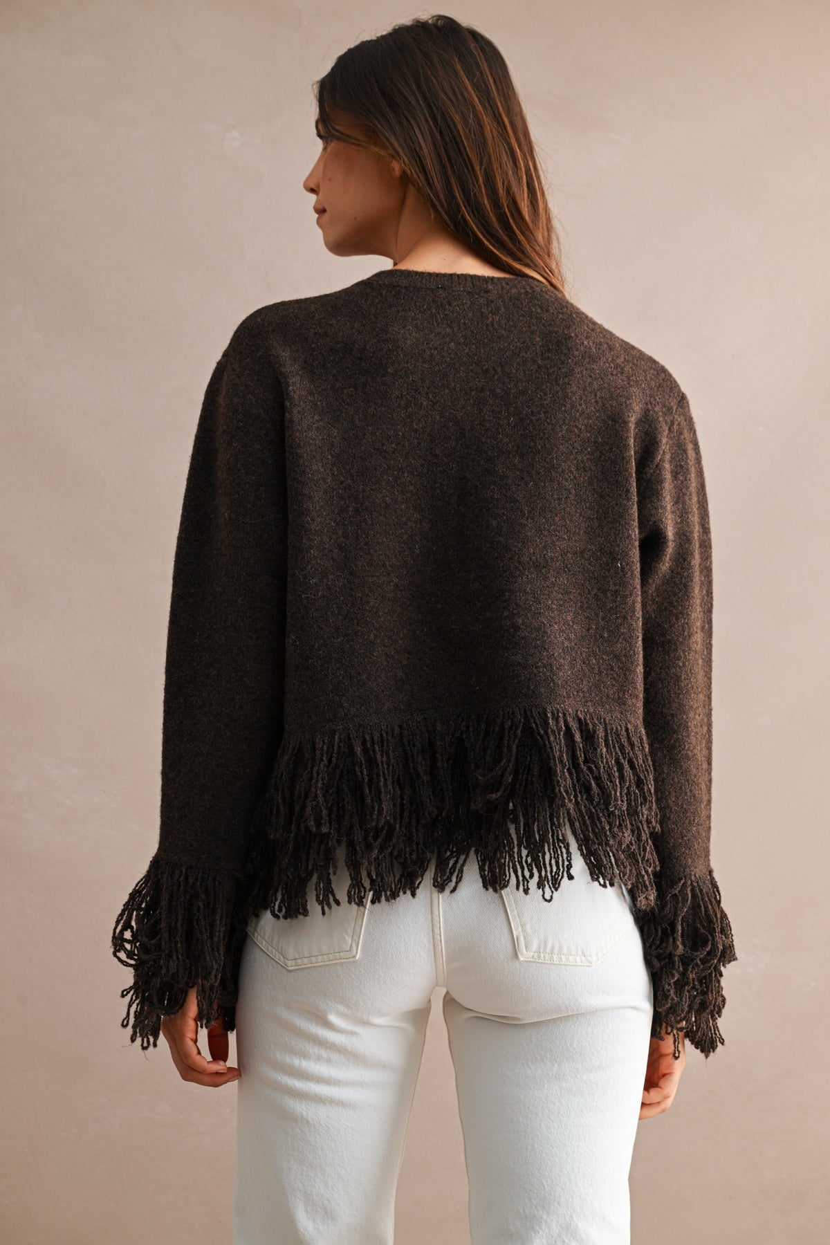 Fringe Trim Cardigan