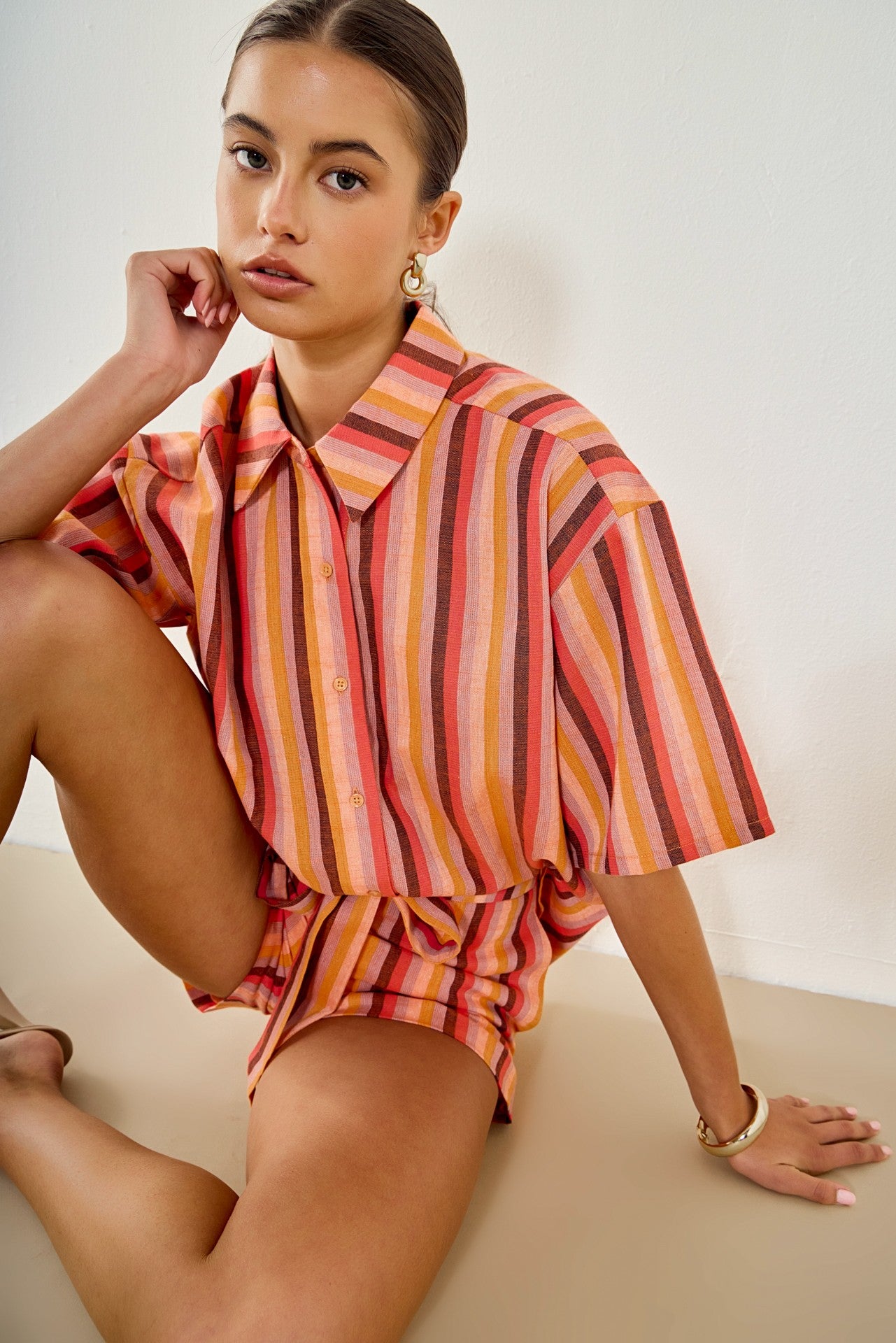 Striped Short Set