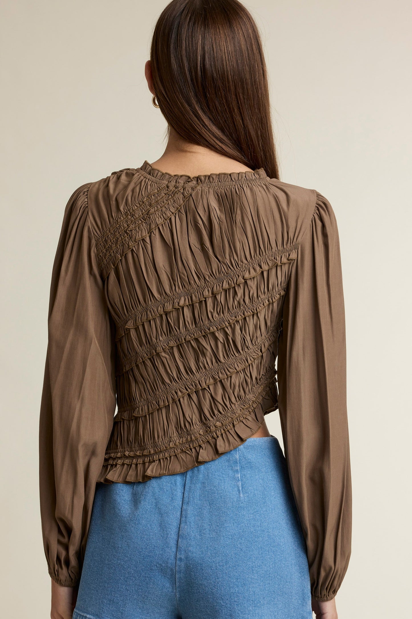 Ruched Long Sleeve Top