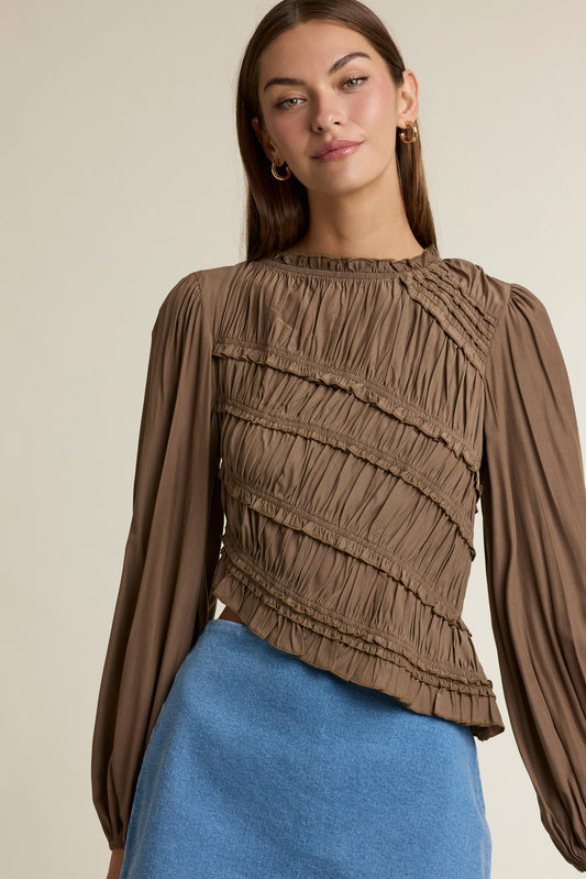 Ruched Long Sleeve Top