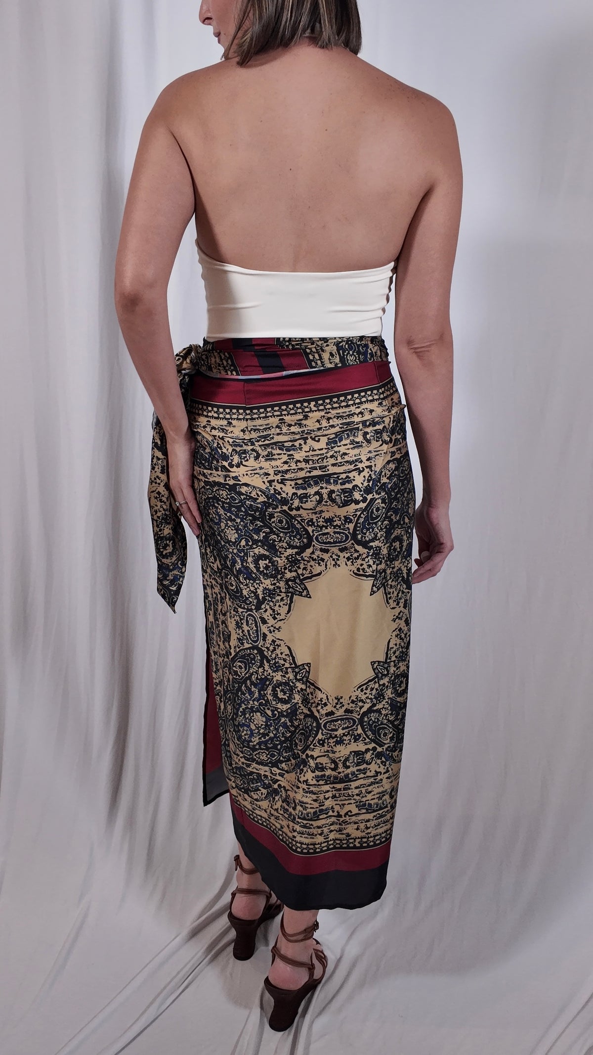 Paisley Print Wrap Skirt