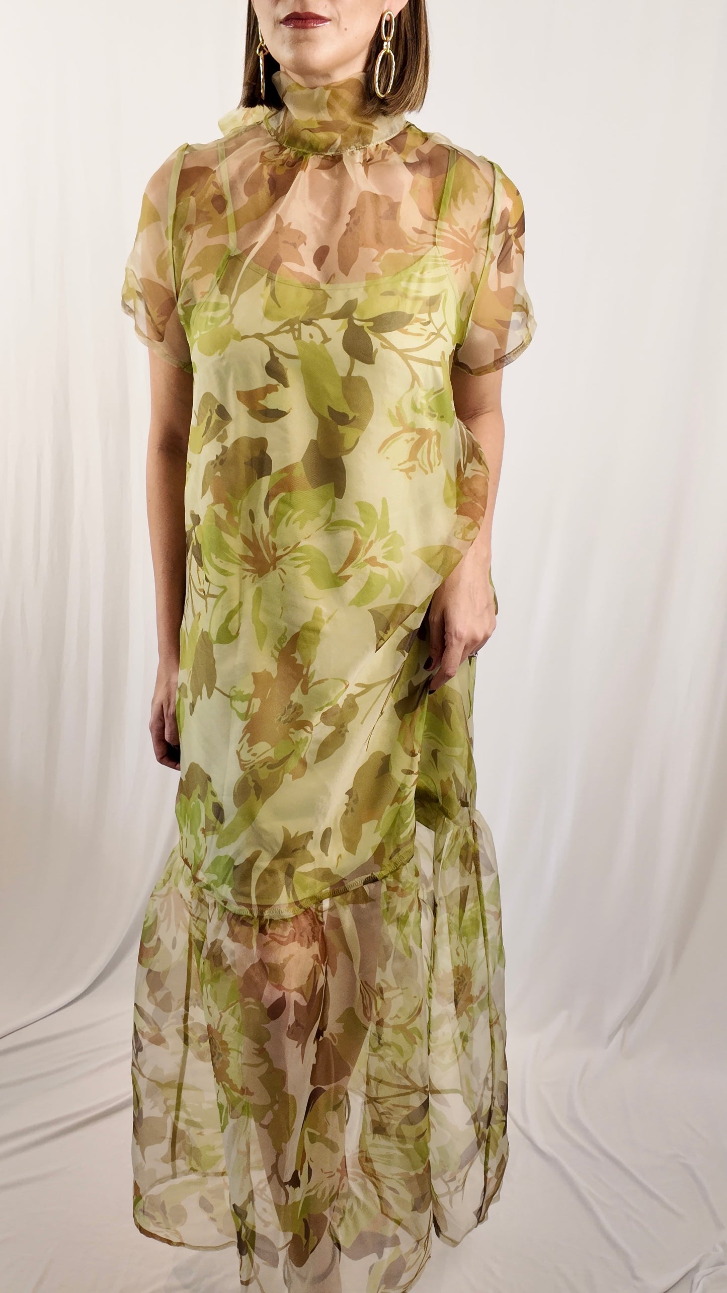 Floral Organza Maxi Dress