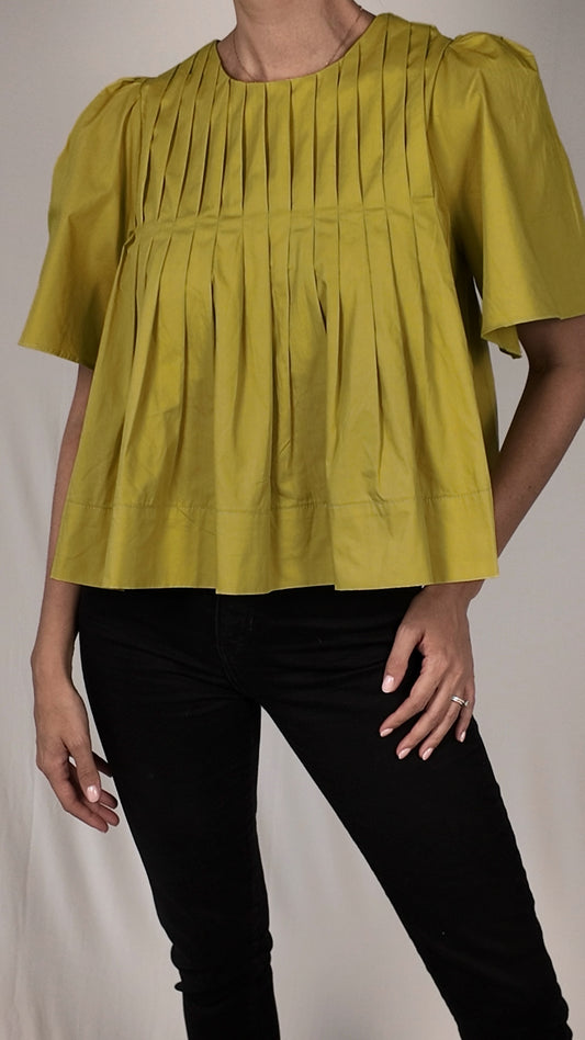 Pleated Short Sleeve Top