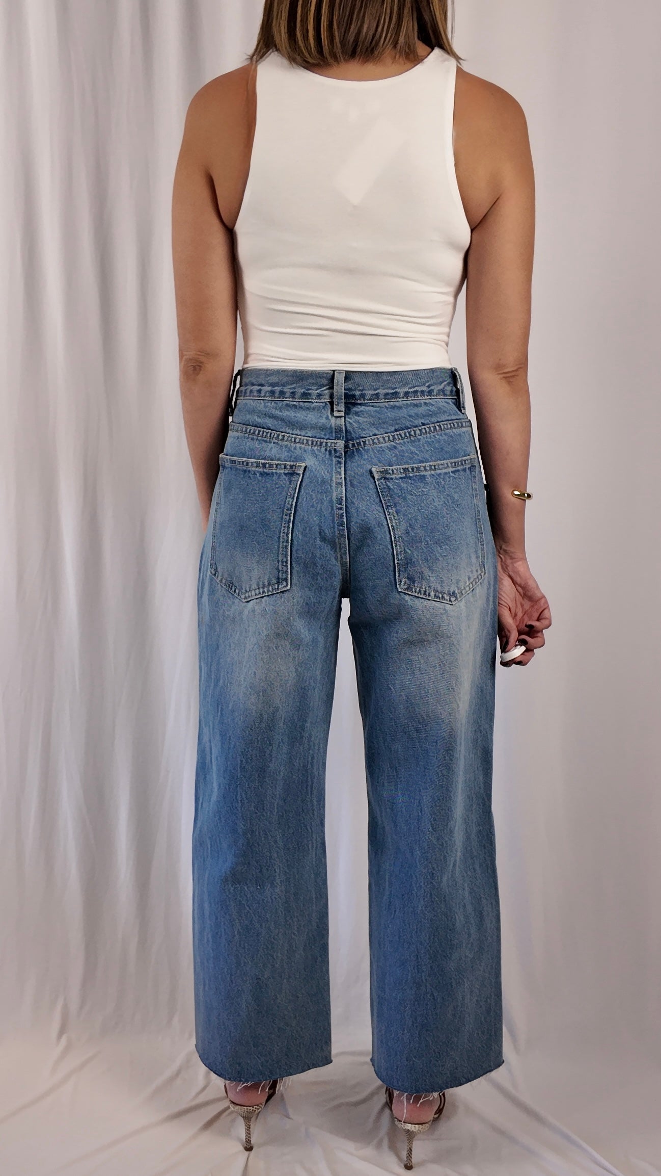Lace Detail Barrel Jean