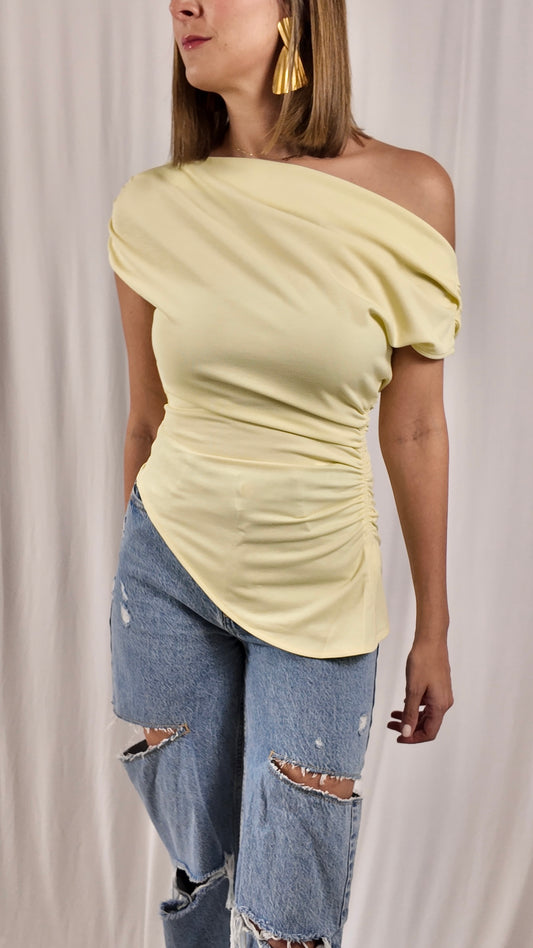 One Shoulder Ruched Top