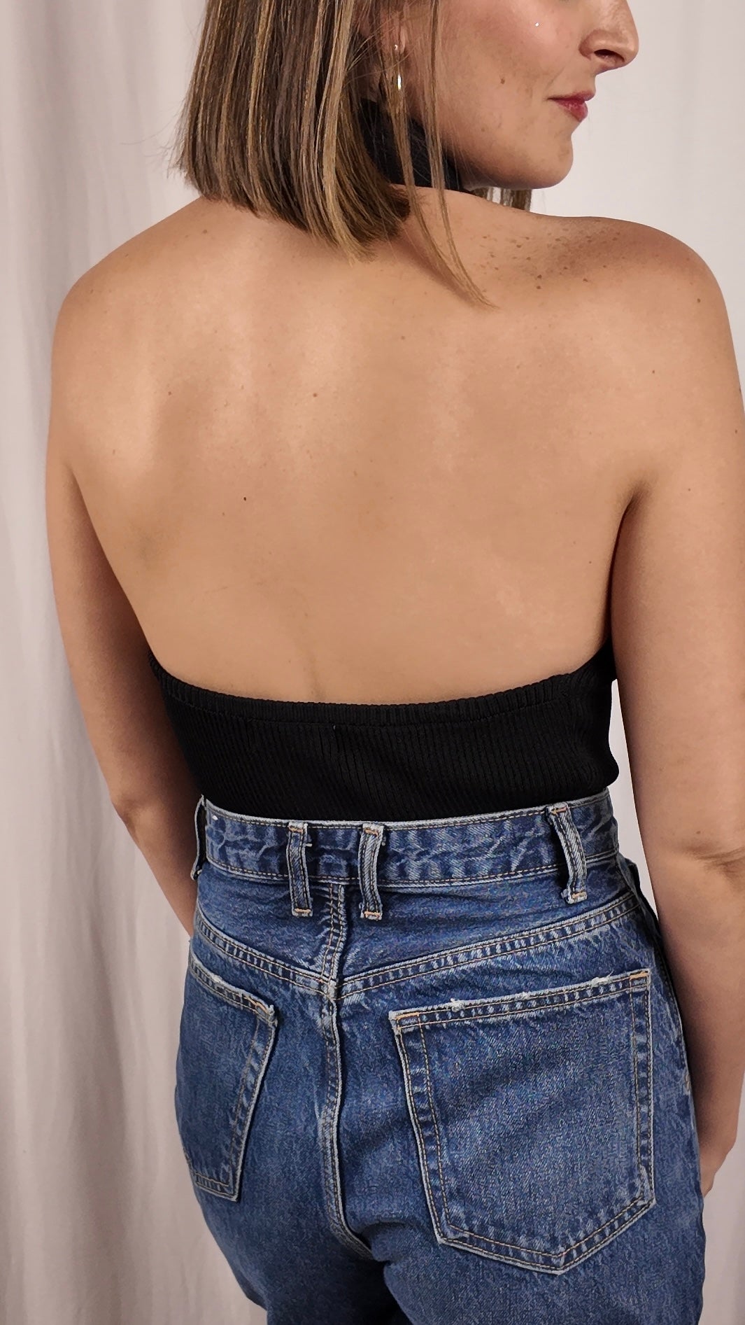 Black Knitted Scarf Top