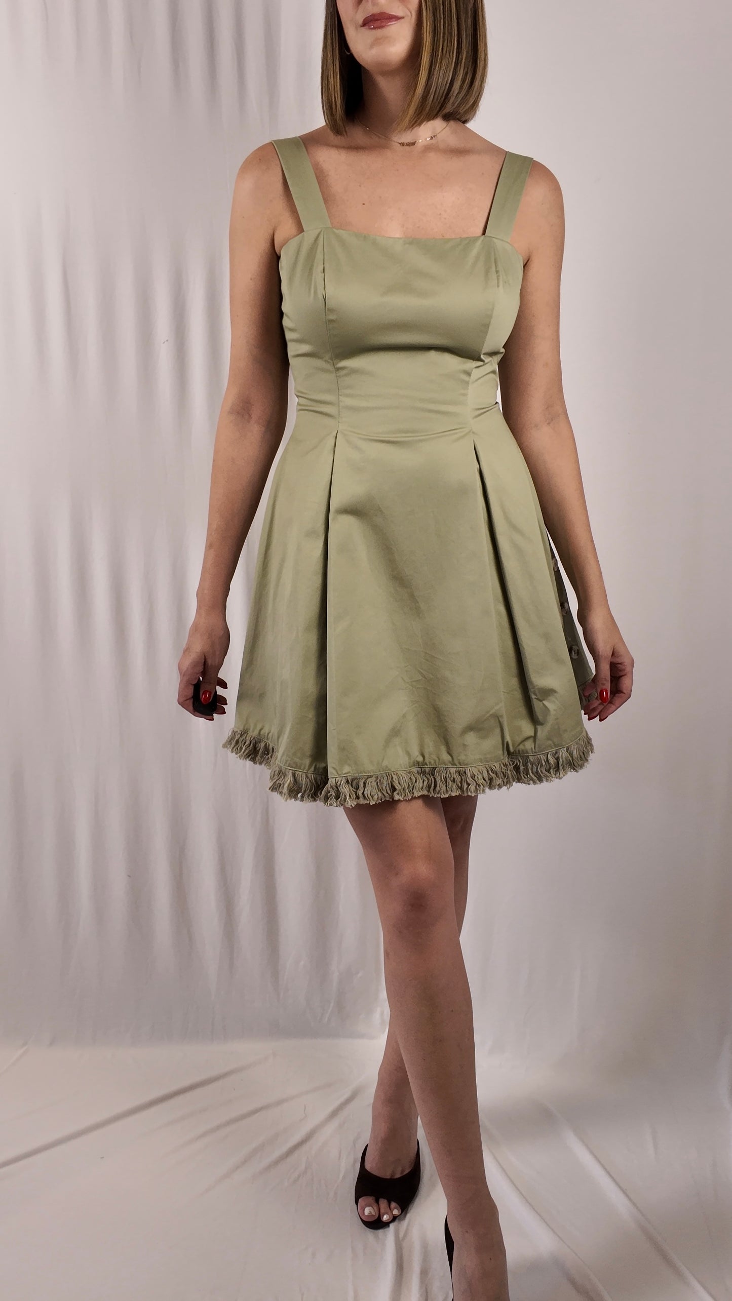 Button-detail Mini Dress