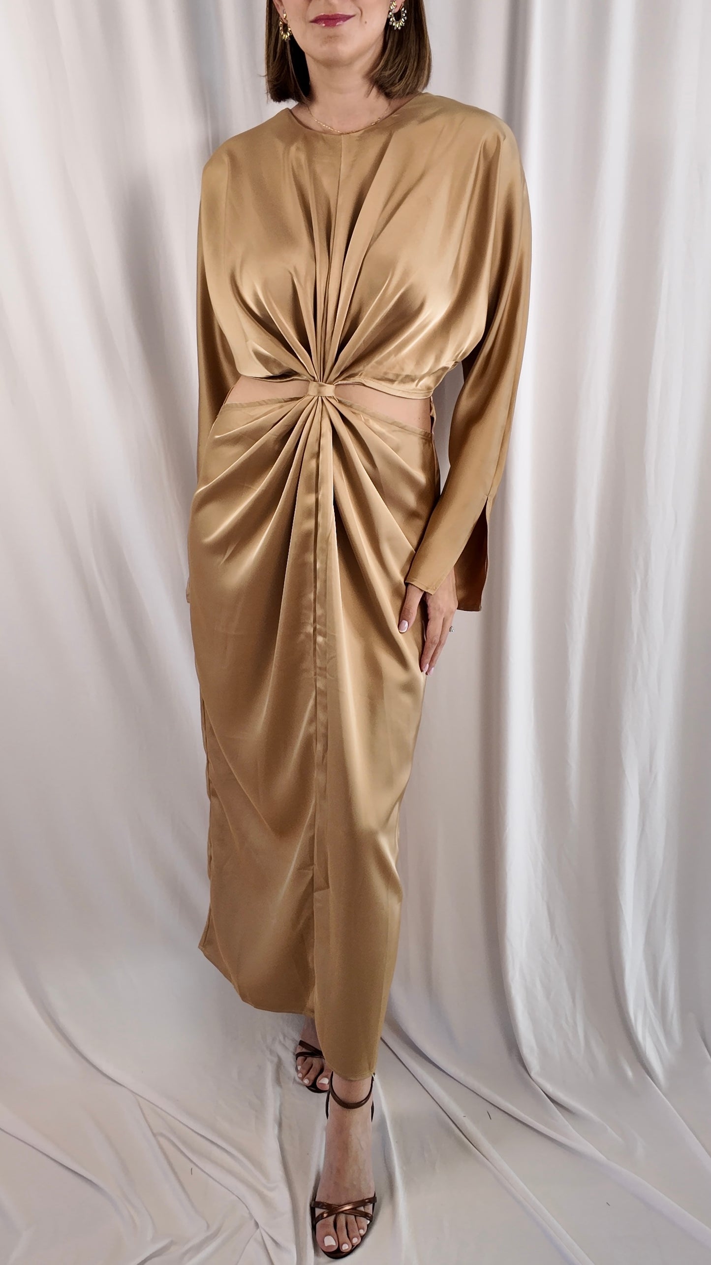 Front Twist Midi Dress