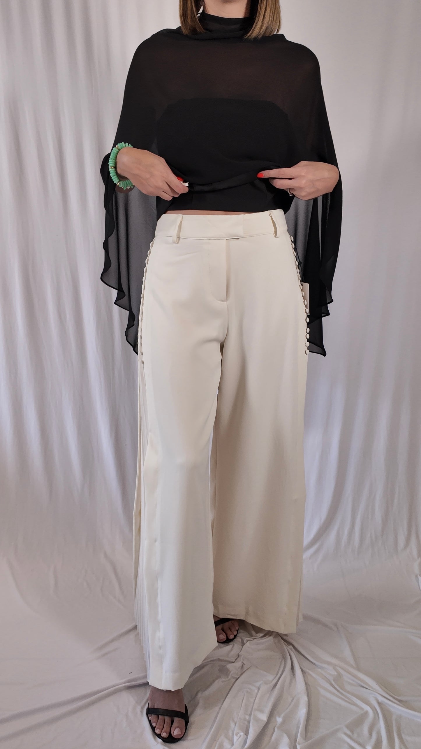Button Down Pleated Trousers
