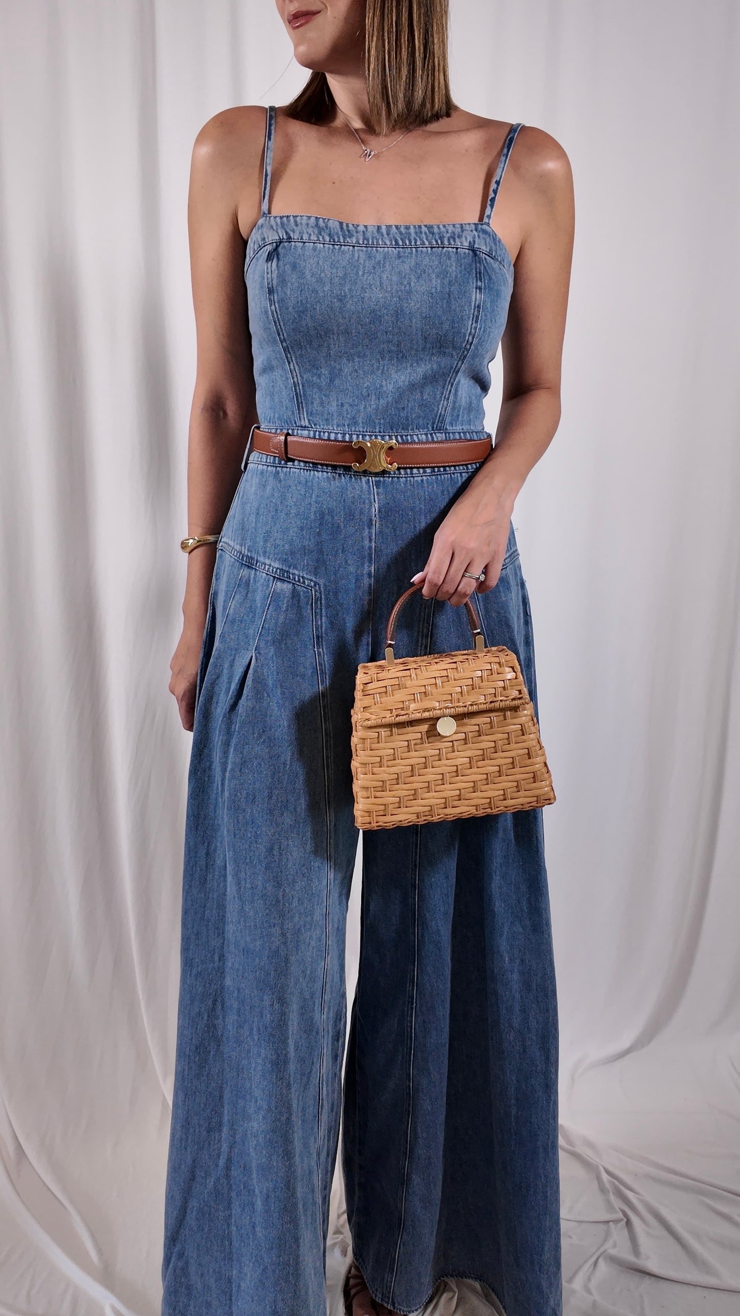 Washed Denim Jumpsuit