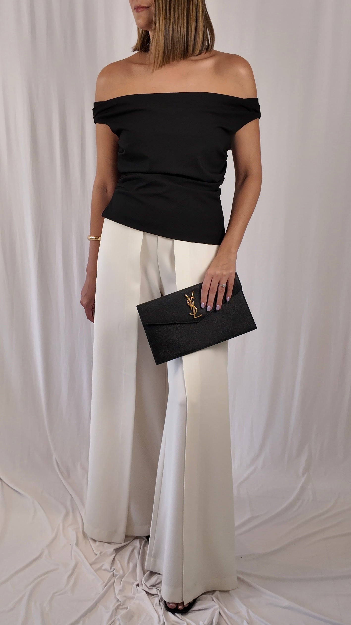 Off Shoulder Pleated Blouse