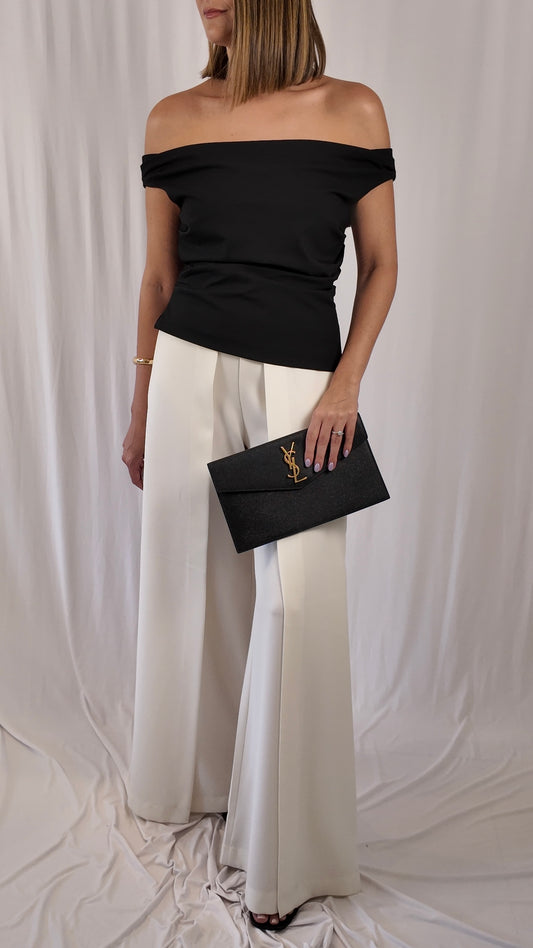 Off Shoulder Pleated Blouse