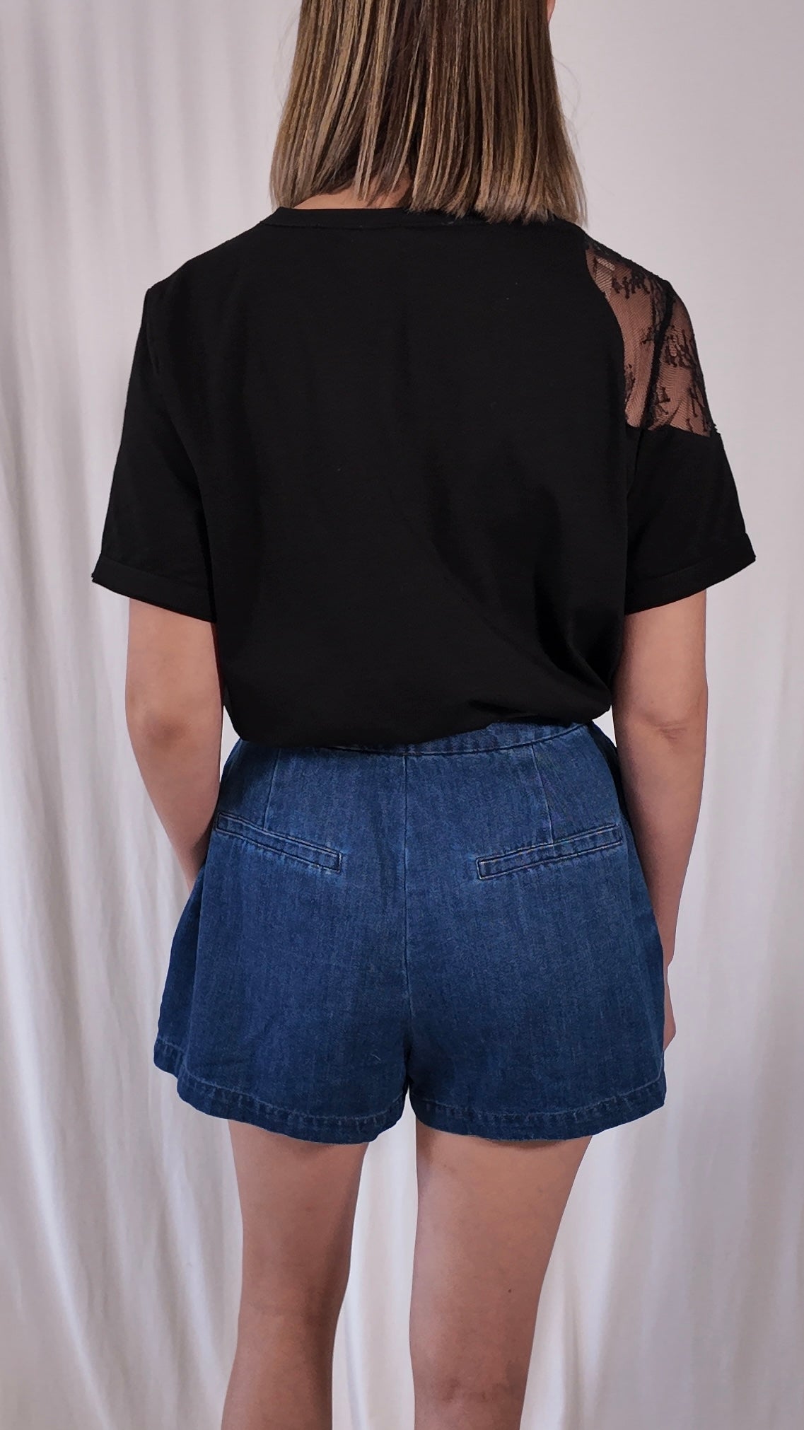 Lace Contrast T-Shirt
