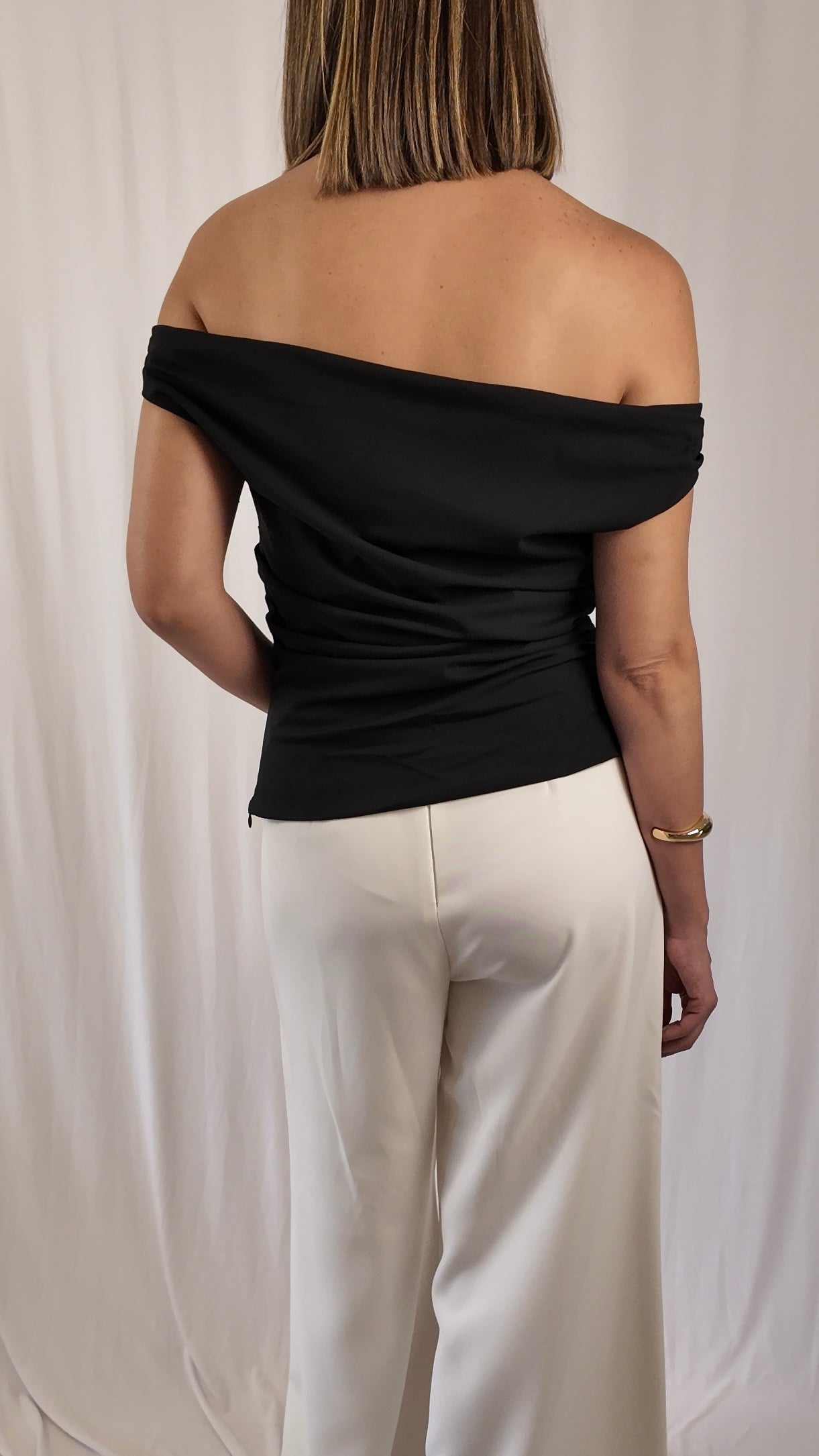 Off Shoulder Pleated Blouse