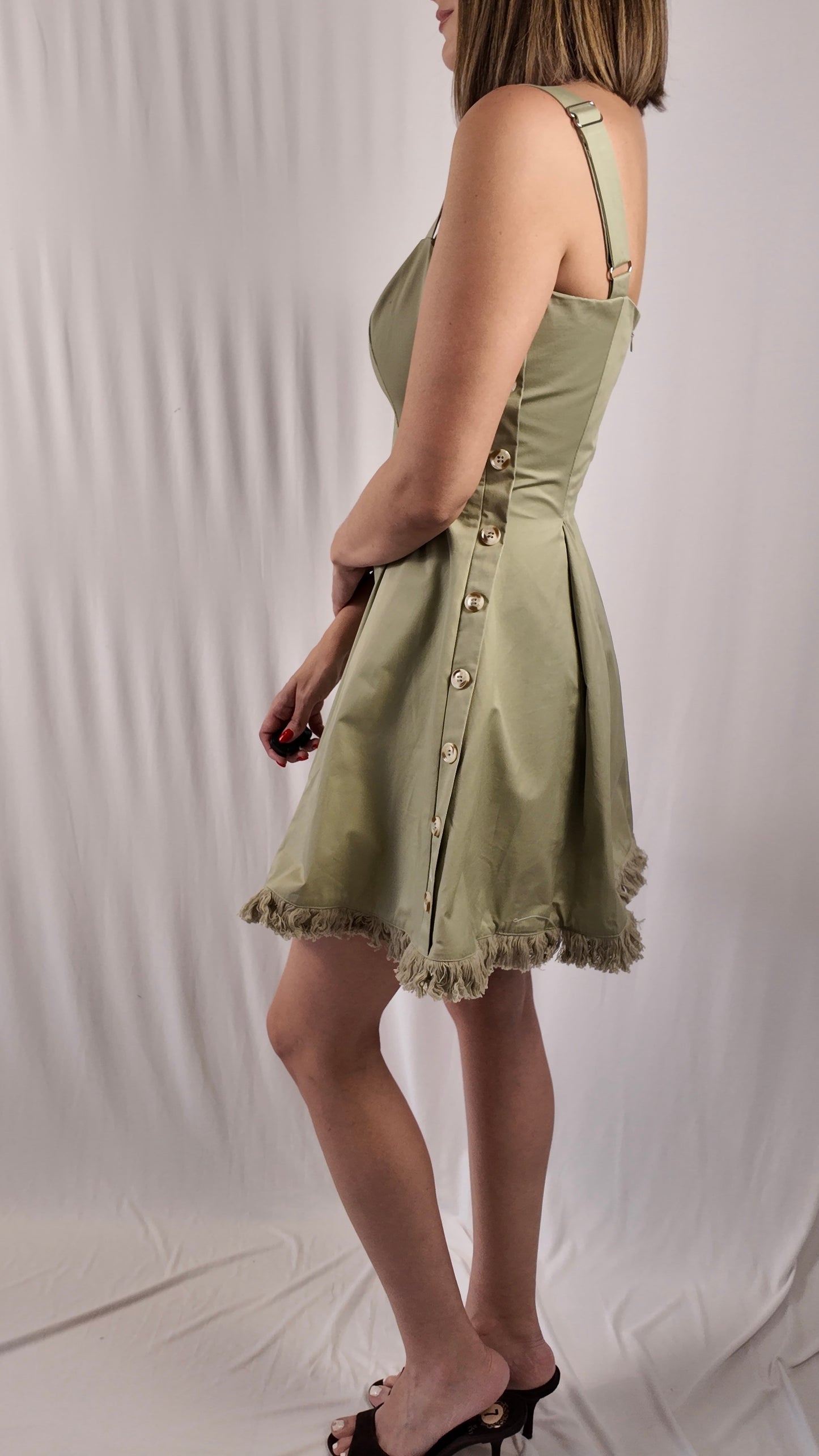 Button-detail Mini Dress