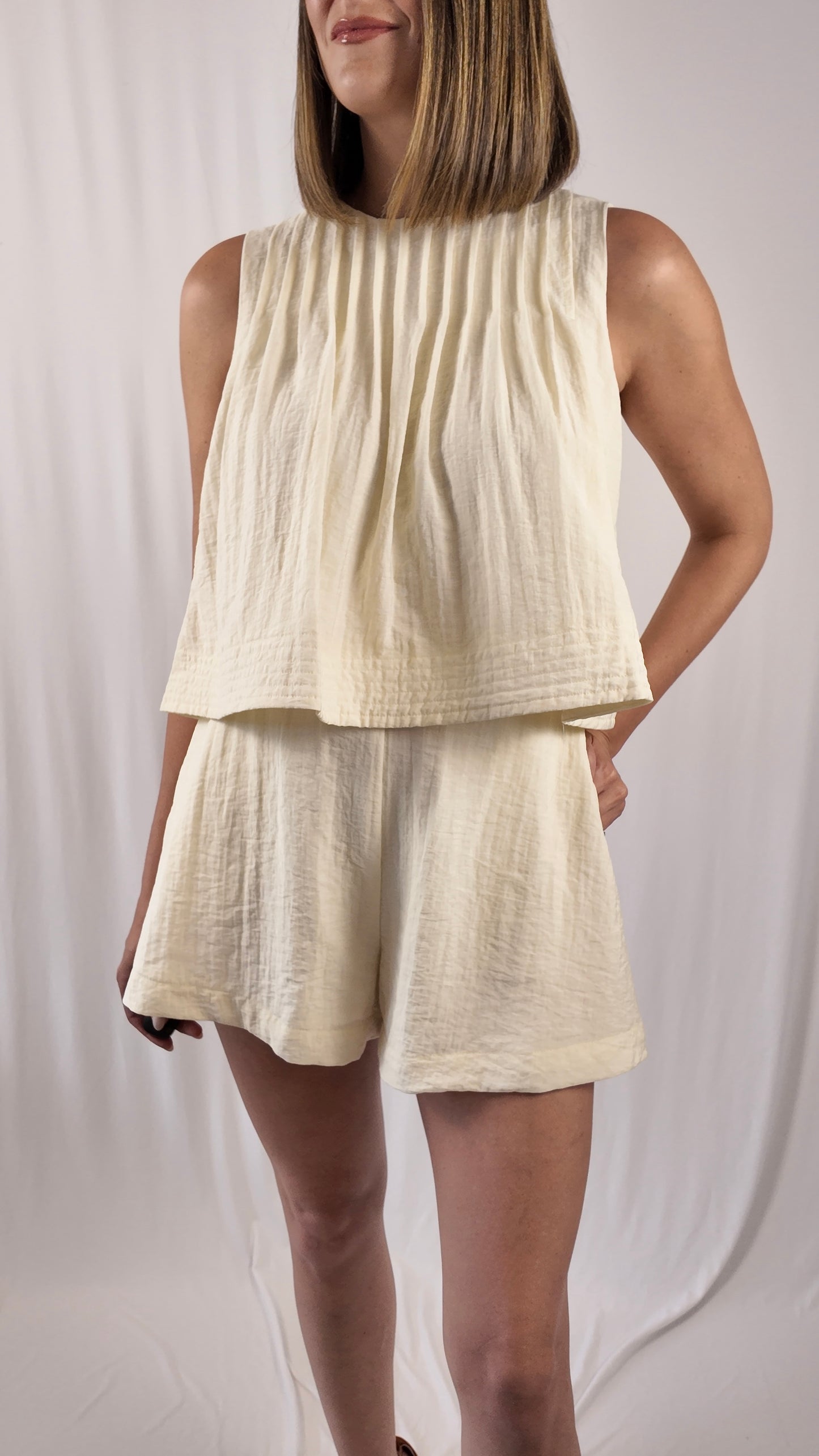 Pleated Short Set