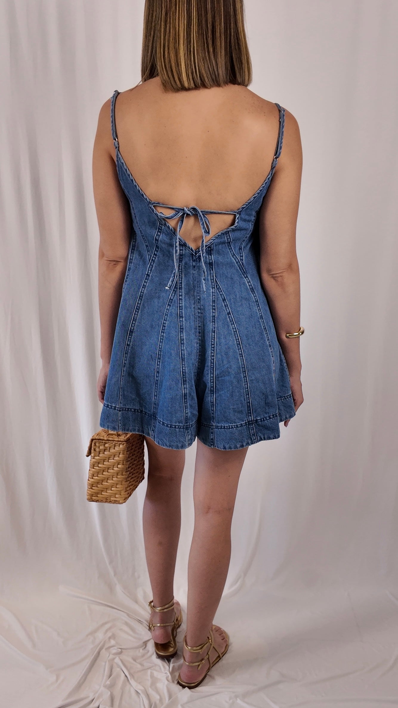 Denim Flared Romper