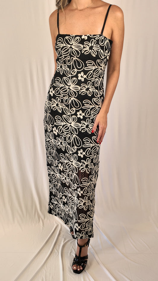 Crochet Embroidered Maxi Dress