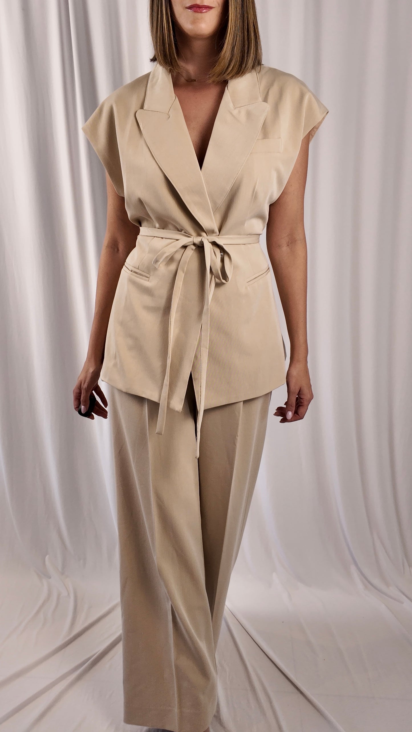 Woven Blazer Vest Set