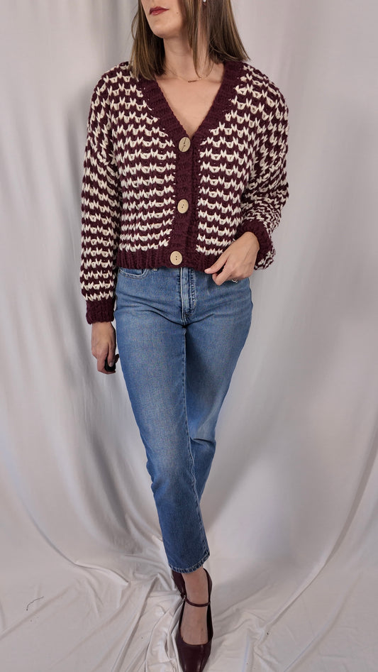 Burgundy Stripe Cardigan