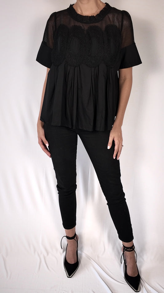 Black Mesh Top