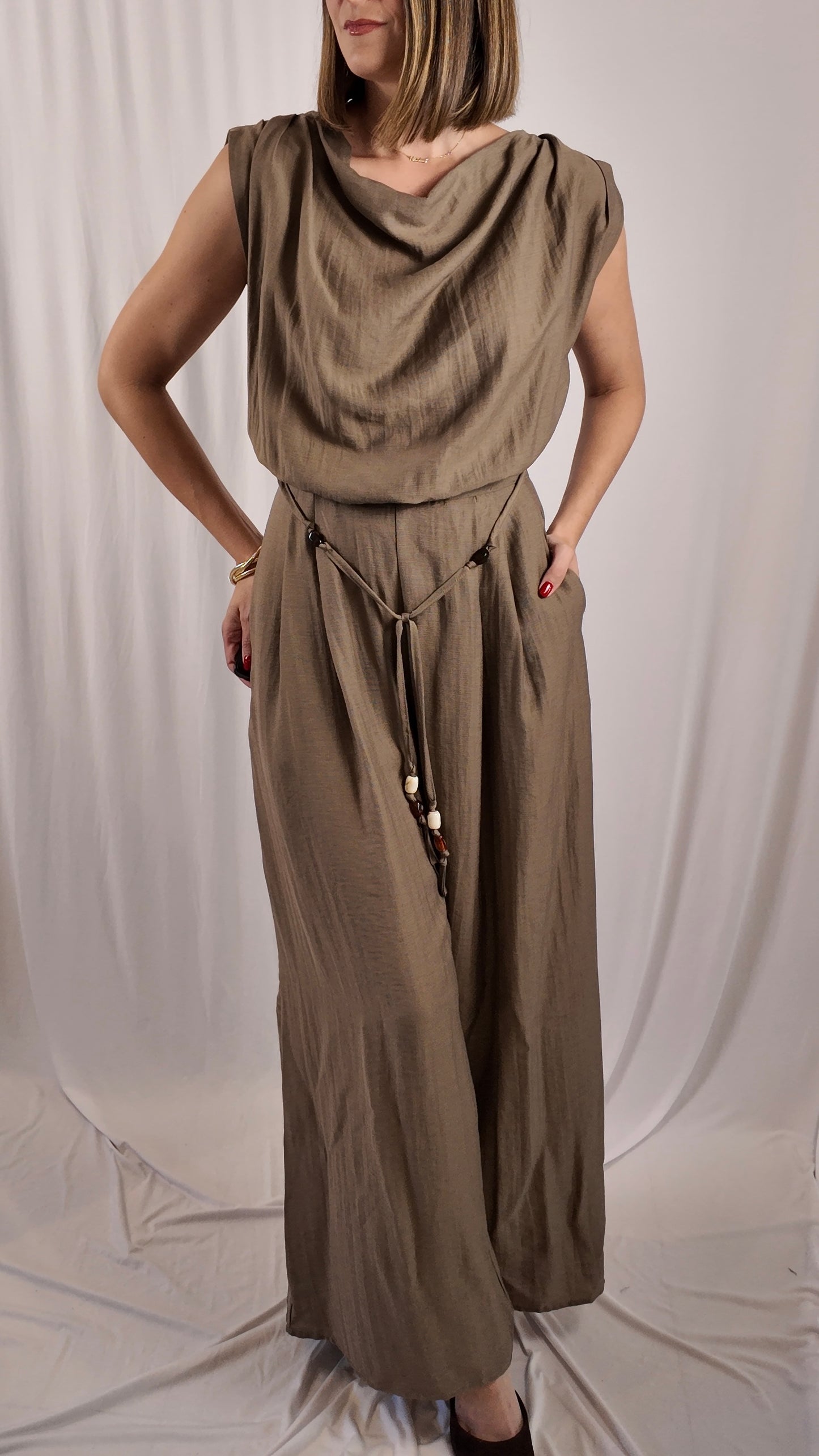 Slub Sleeveless Jumpsuit