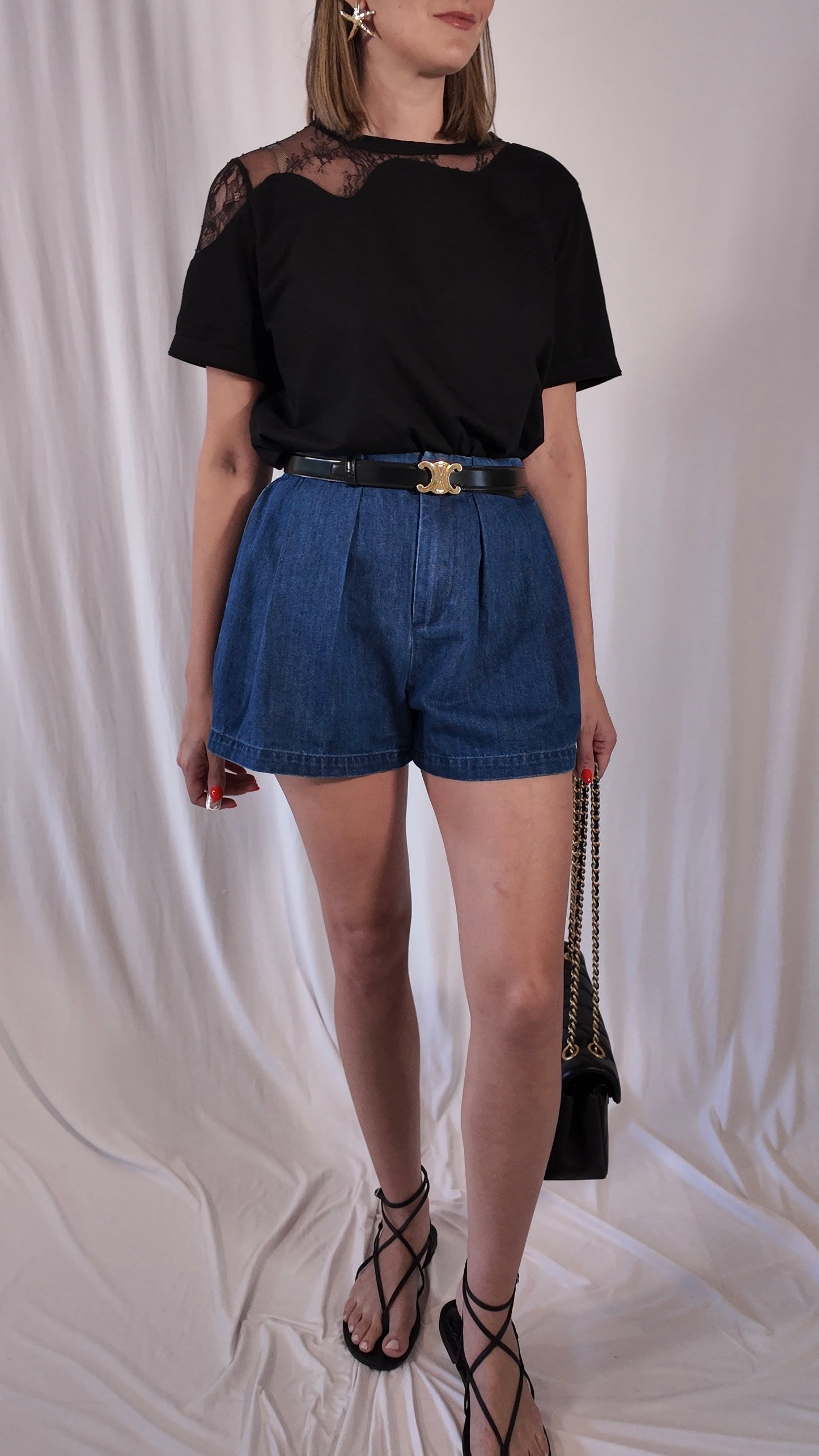 Lace Contrast T-Shirt