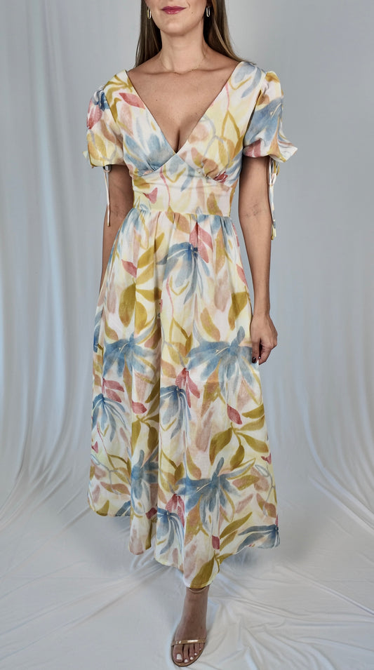 Puffy Floral Maxi Dress
