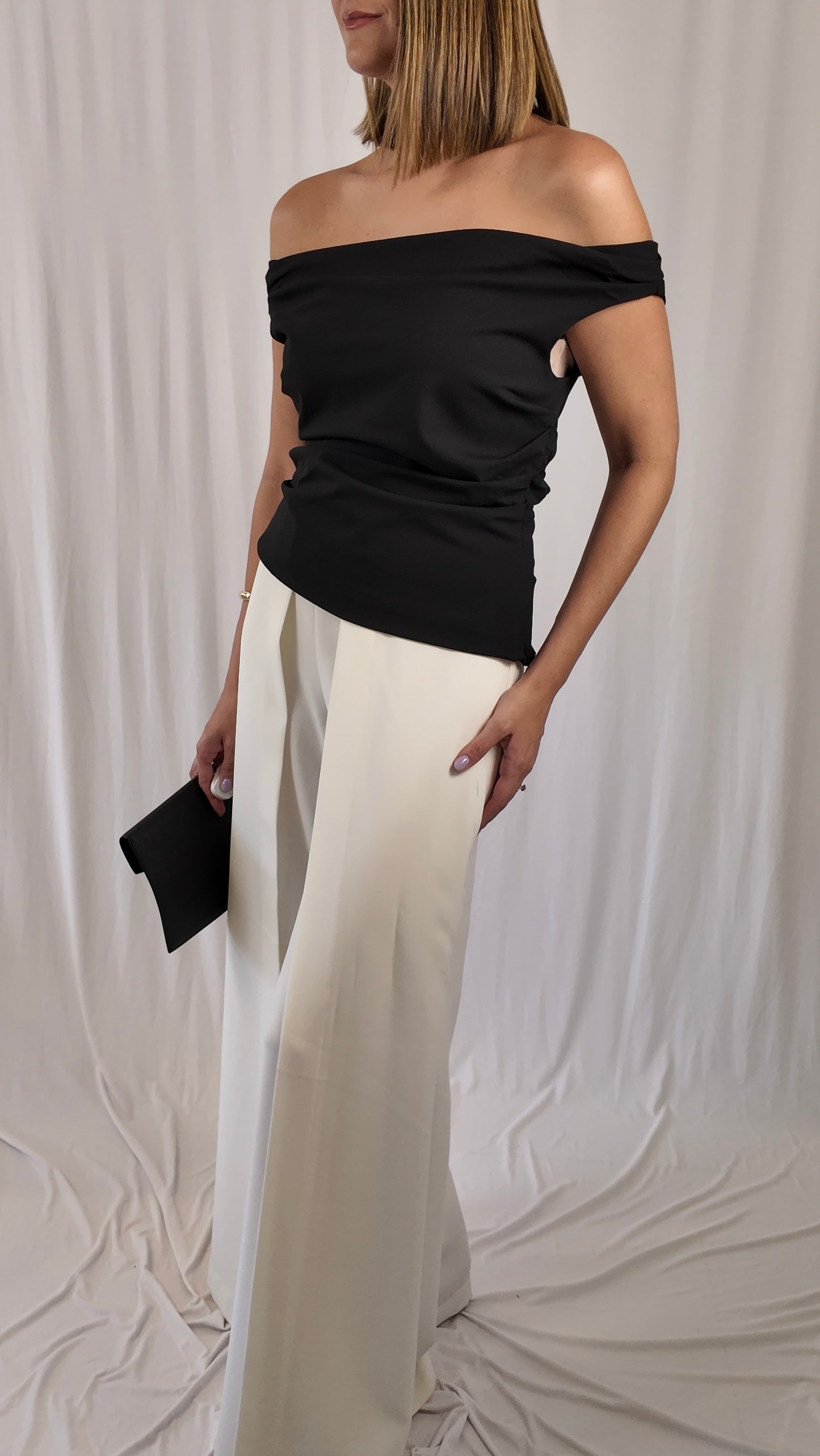 Off Shoulder Pleated Blouse