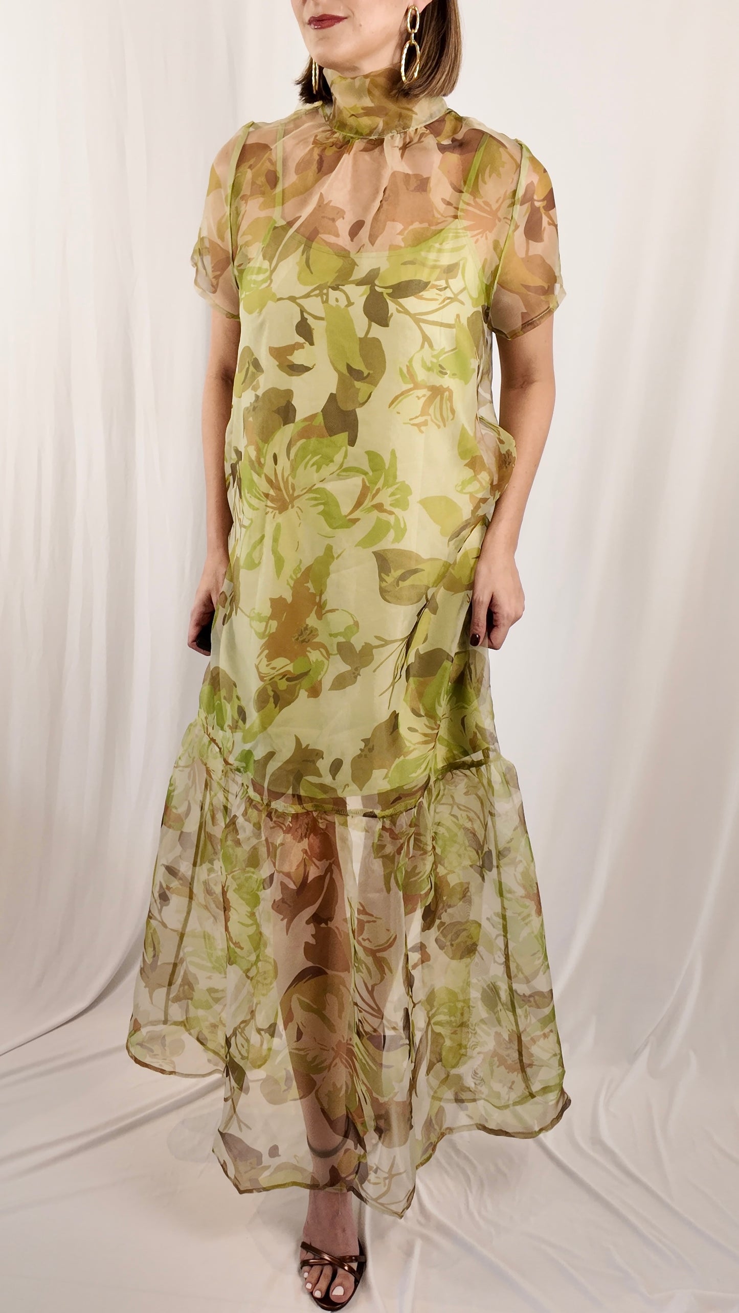 Floral Organza Maxi Dress