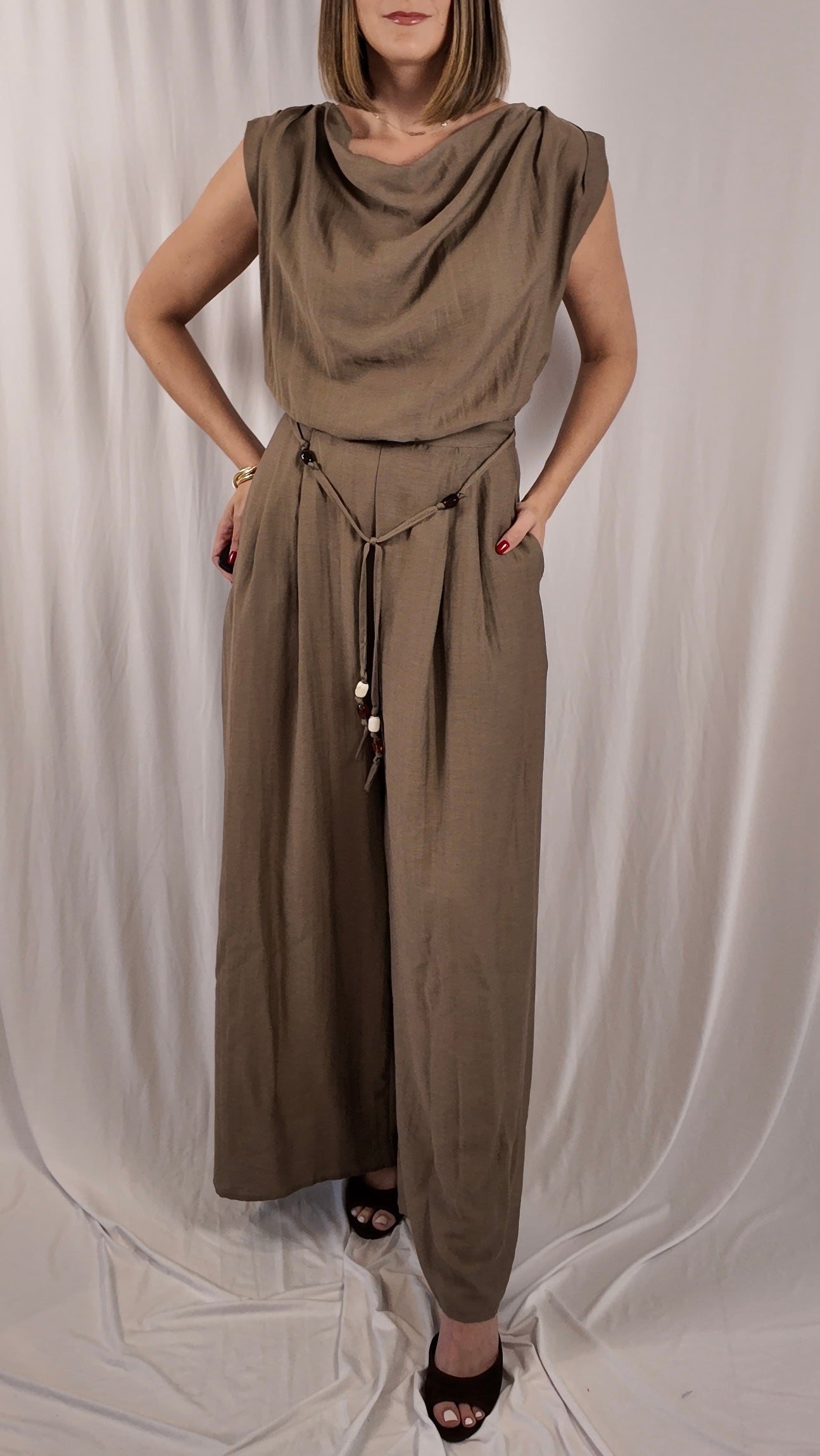 Slub Sleeveless Jumpsuit