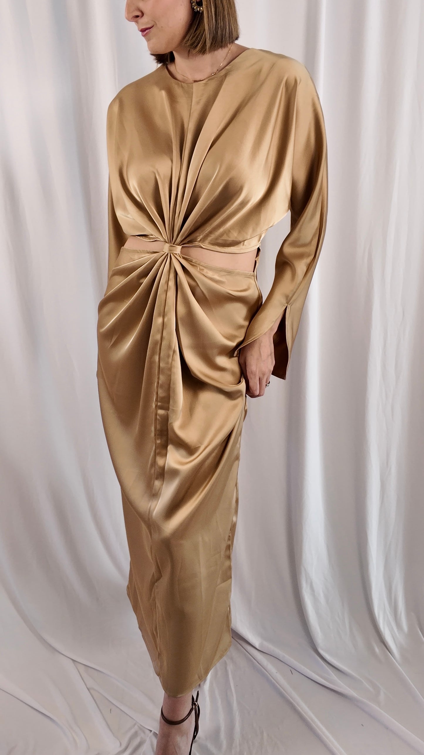 Front Twist Midi Dress